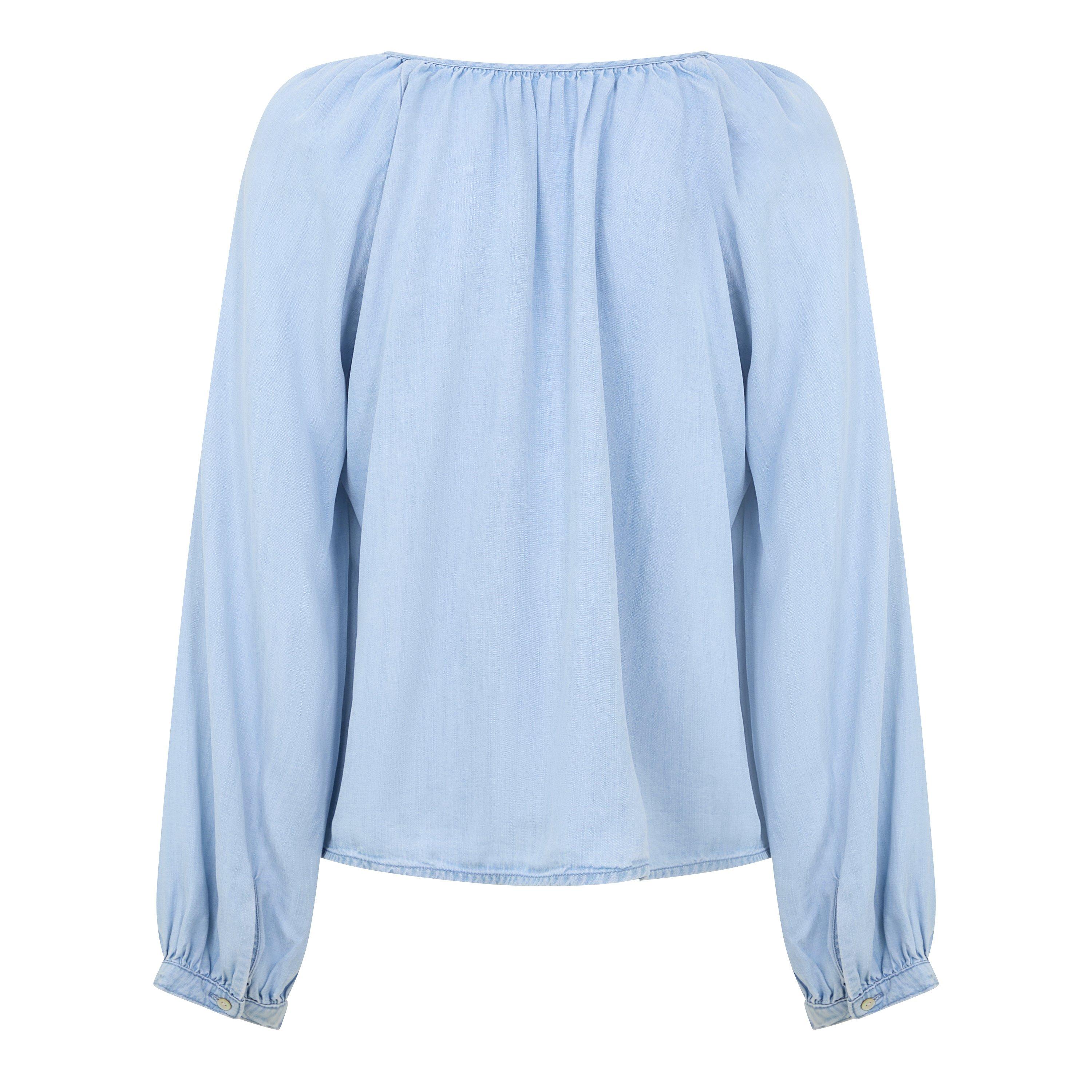 LIGHT BLUE - Bella Dahl - SB SHIRRED RAGLAN BLOUSE - 2