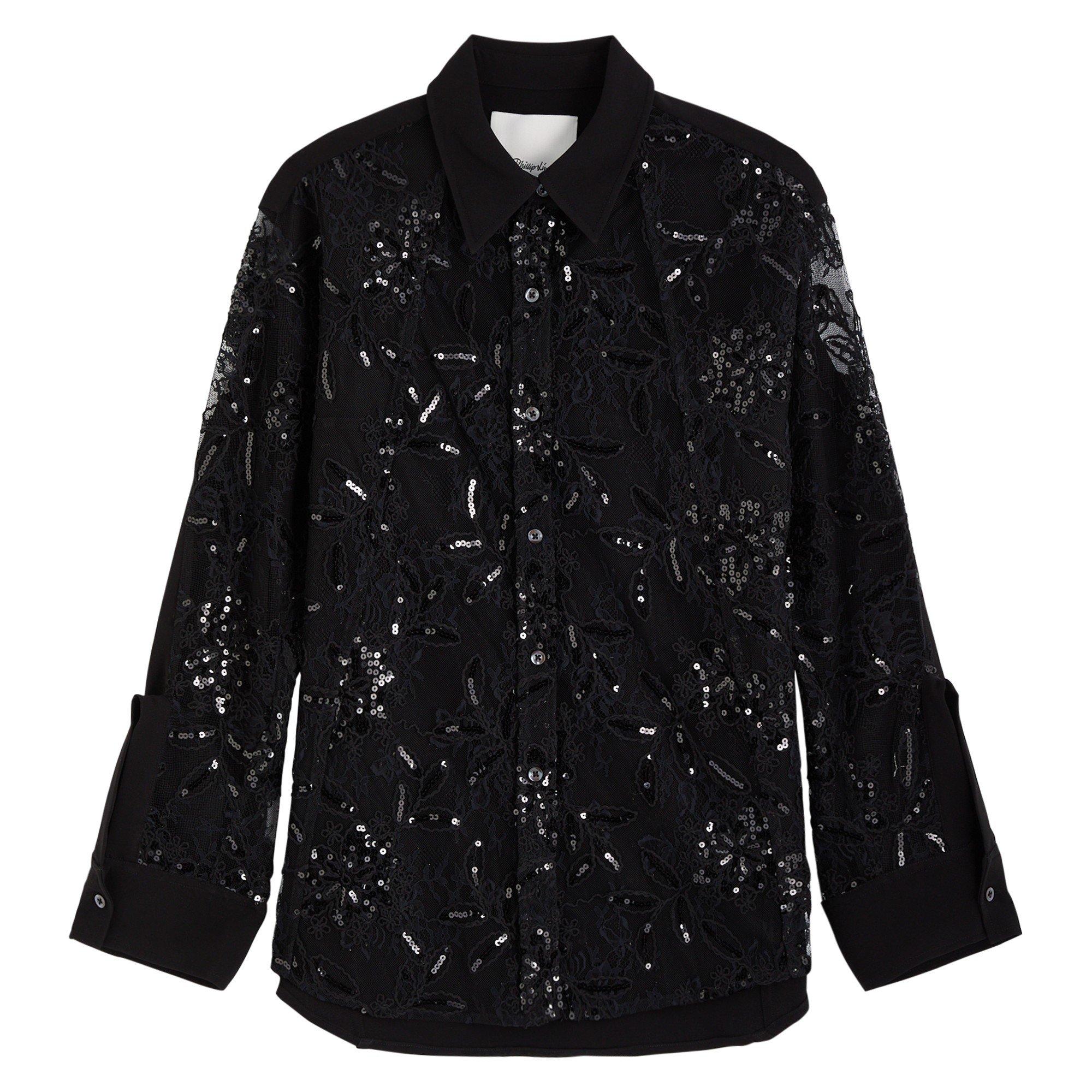 BLACK AND OTHER - Philip Lim - SB LS LACE SHIRT