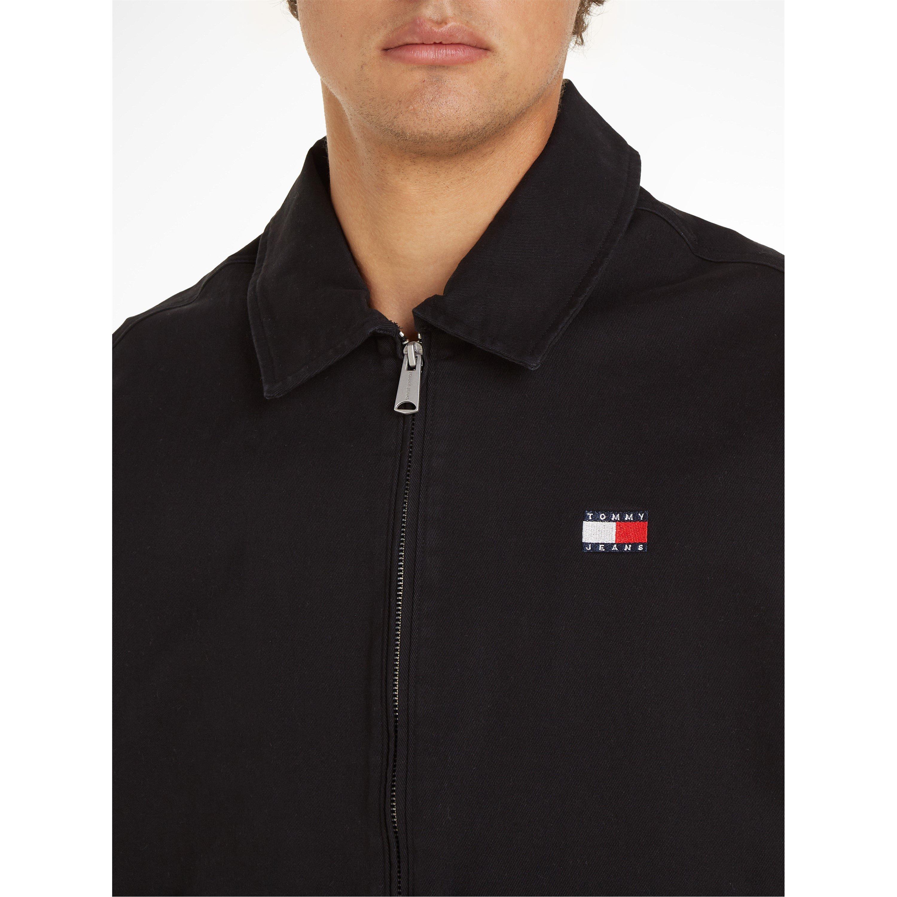 Black BDS - Tommy Jeans - Men's  Zipped Logo Embroidered Harrington Jacket - 3