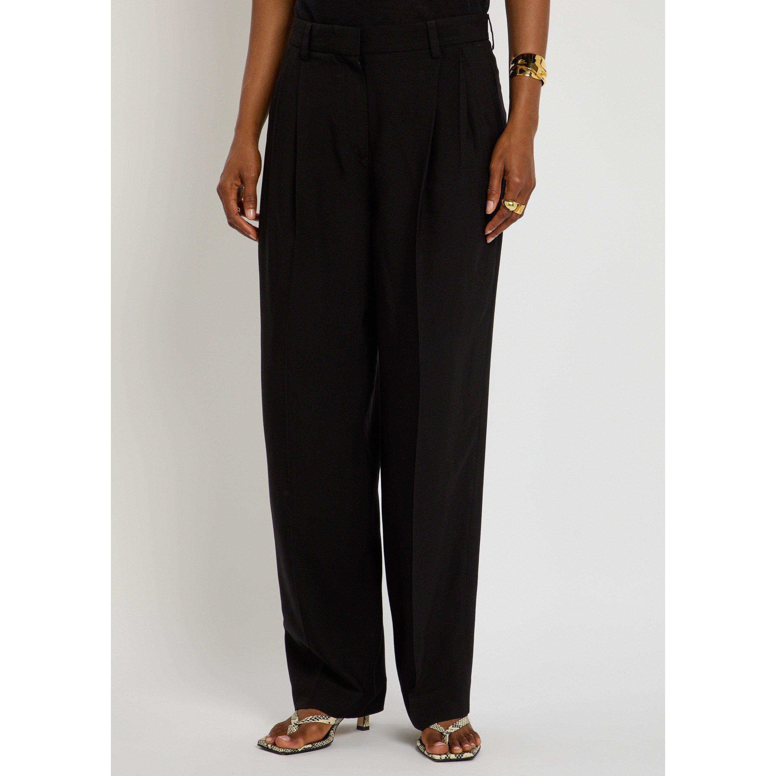 BLACK - Toteme - DOUBLE PLEAT STRAIGHT TROUSER - 2