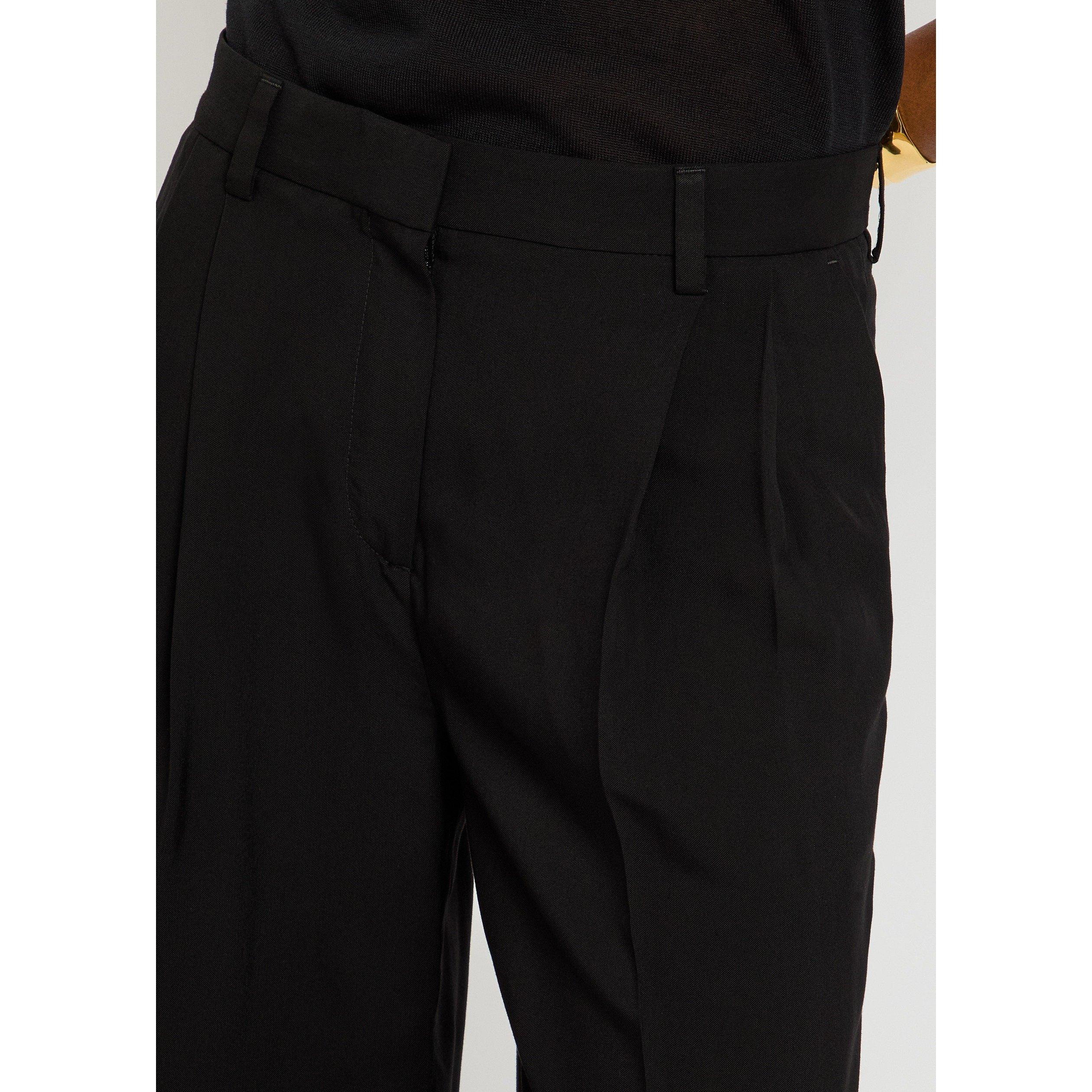 BLACK - Toteme - DOUBLE PLEAT STRAIGHT TROUSER - 4