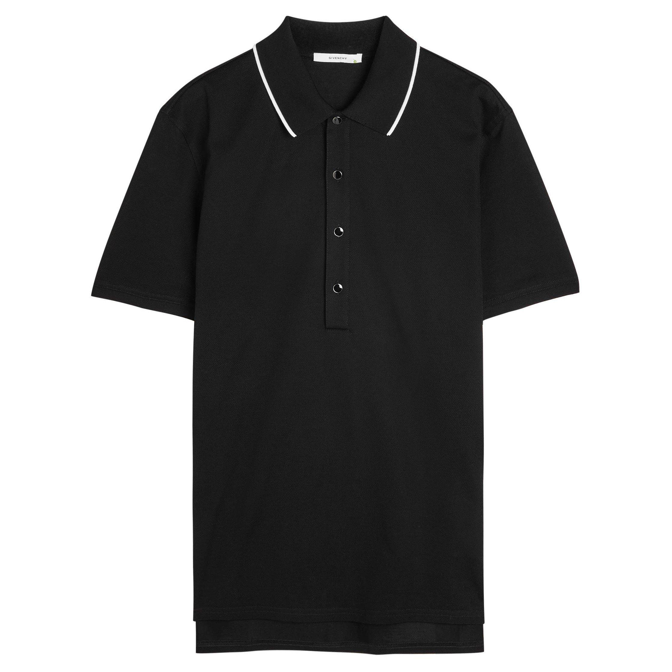 BLACK - GIVENCHY - SHORT SLEEVE POLO DEEP NECK