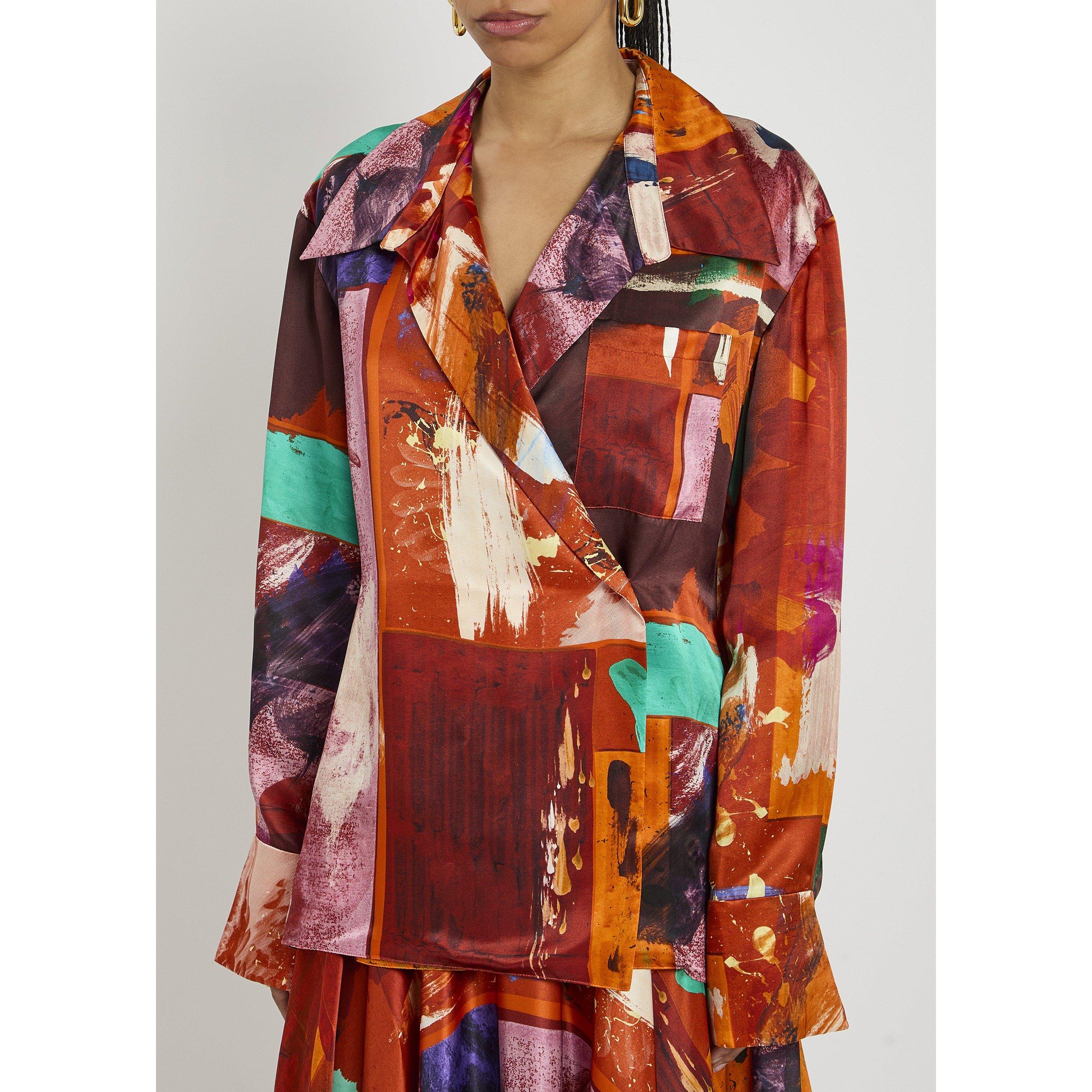 MULTI PRINT - Roksanda Ilincic - Women's Jana Satin Blouse - 2