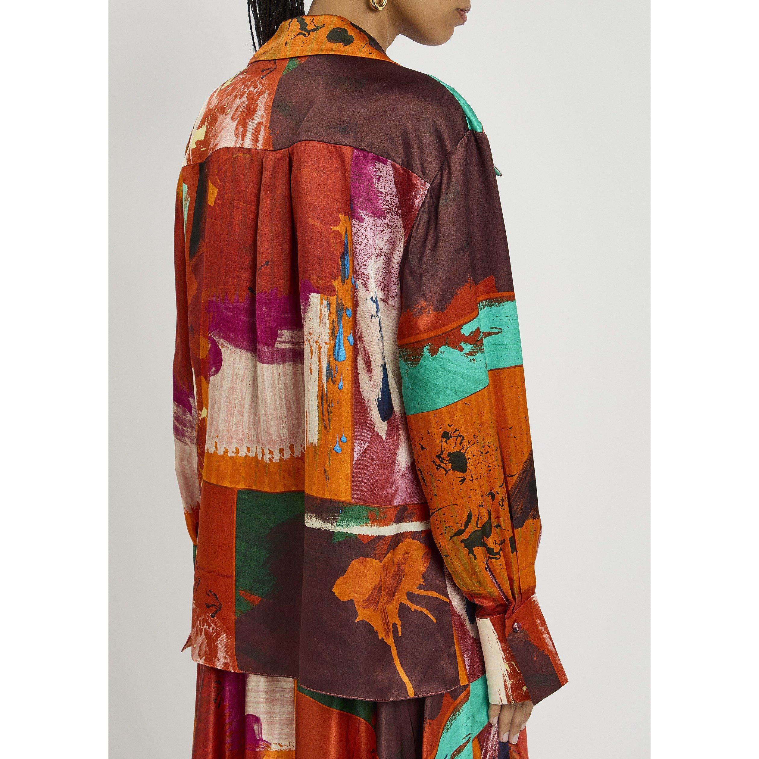 MULTI PRINT - Roksanda Ilincic - Women's Jana Satin Blouse - 3