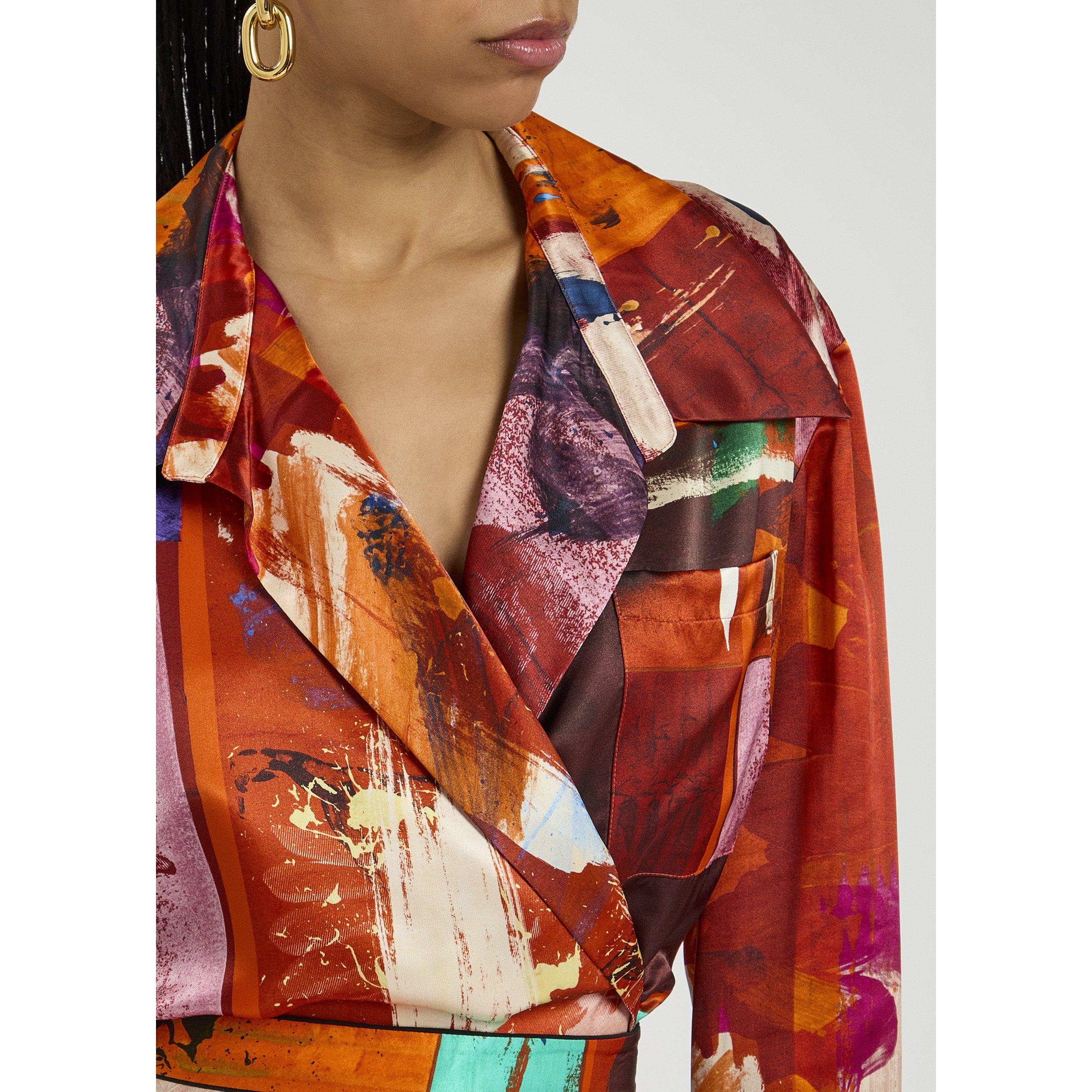 MULTI PRINT - Roksanda Ilincic - Women's Jana Satin Blouse - 4