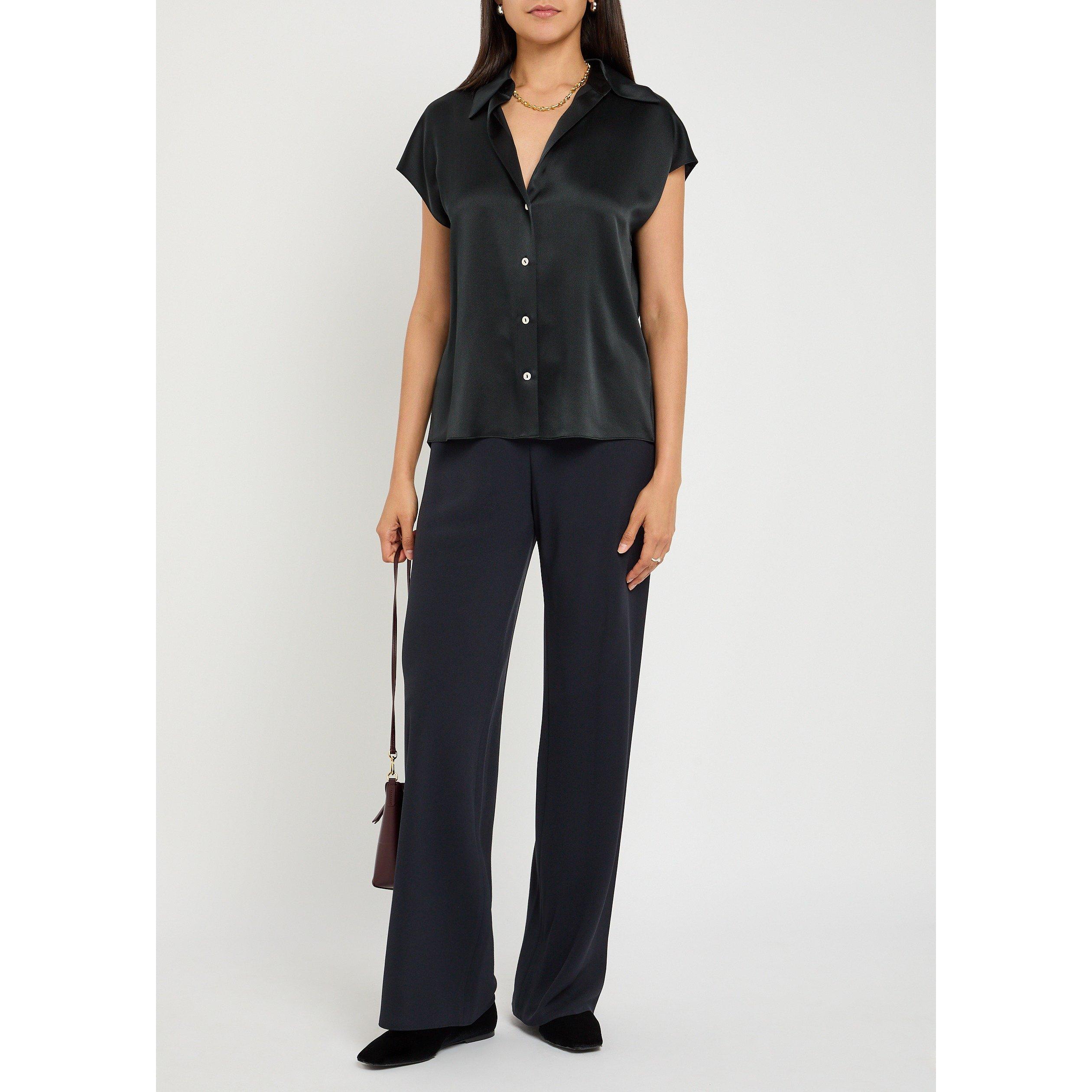 NAVY - Vince - Women's Crepe Bias High-Waisted Straight Leg Trousers - 5