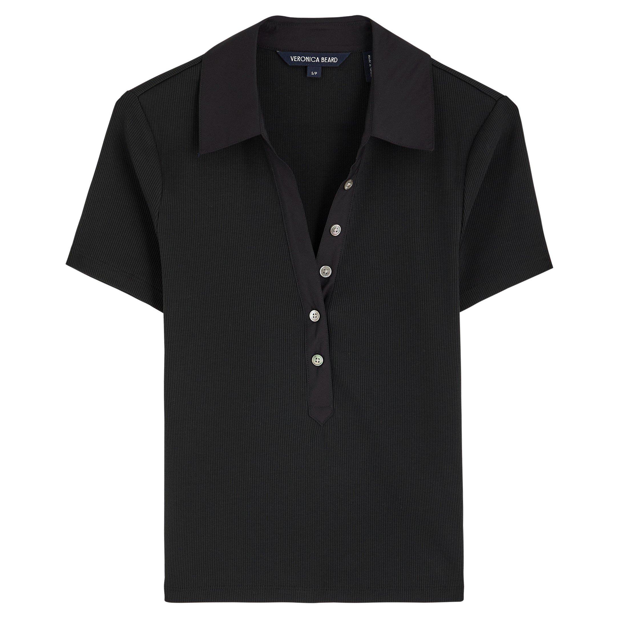 BLACK - Veronica Beard - T SS KEARNEY TEE WITH CONTRAST