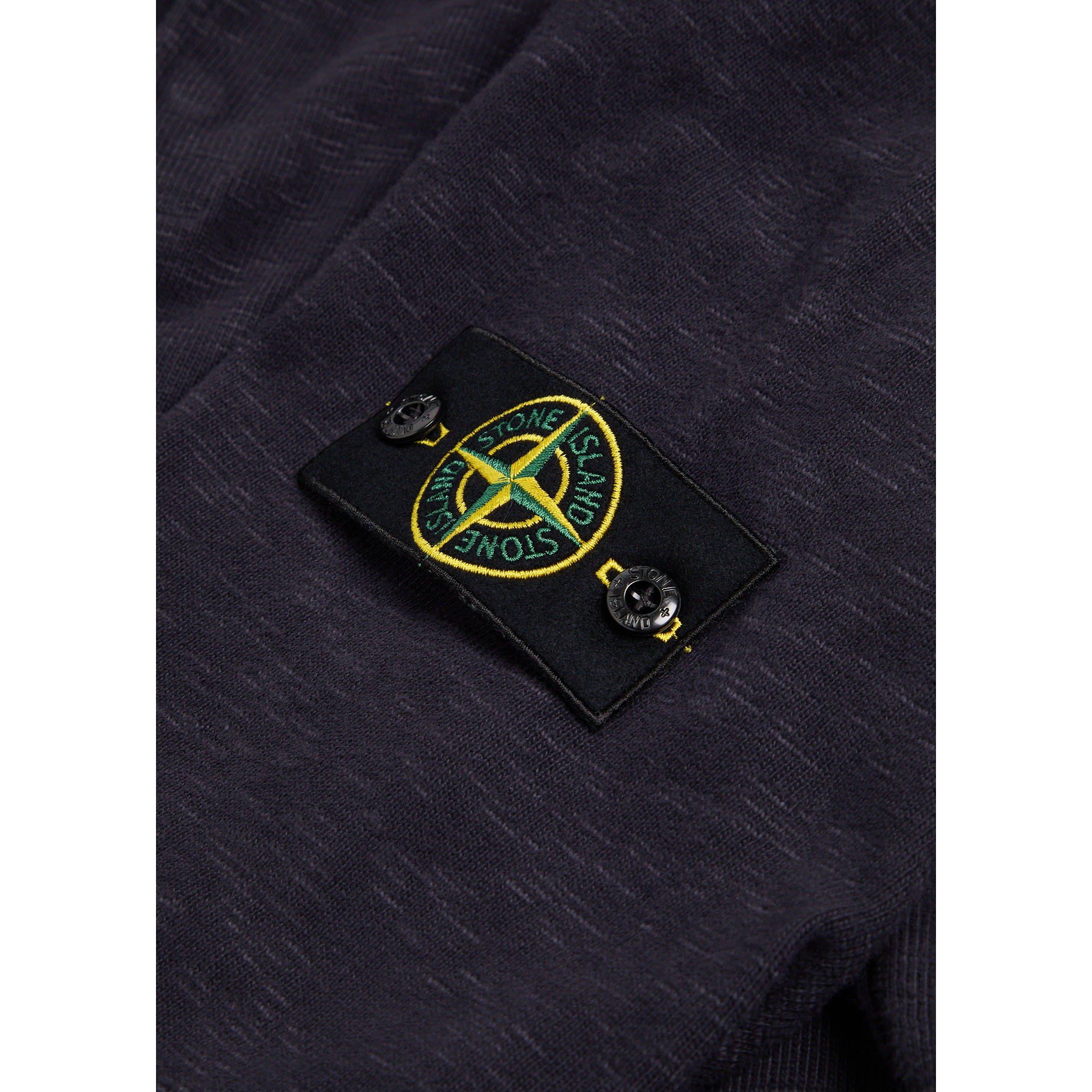 BLACK - Stone Island - Men's Cotton Long-Sleeve Polo Shirt - 4