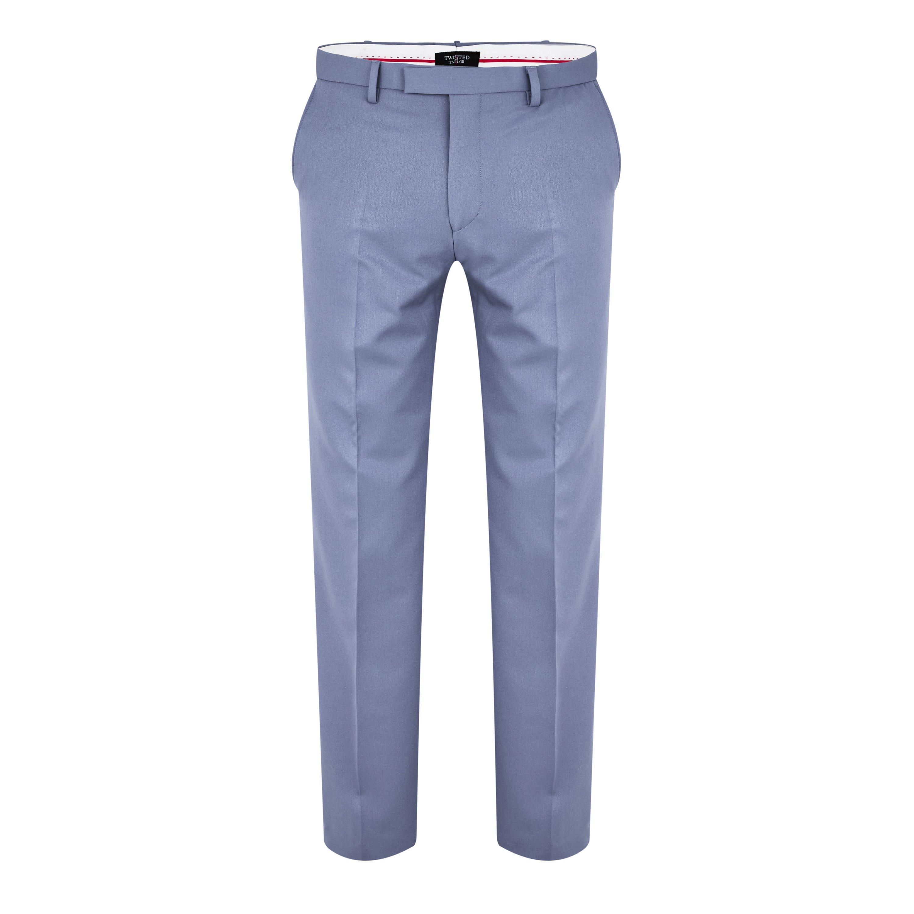 Cornflour Blue - Twisted Tailor - Buscott Slim Fit Suit Trouser - 9