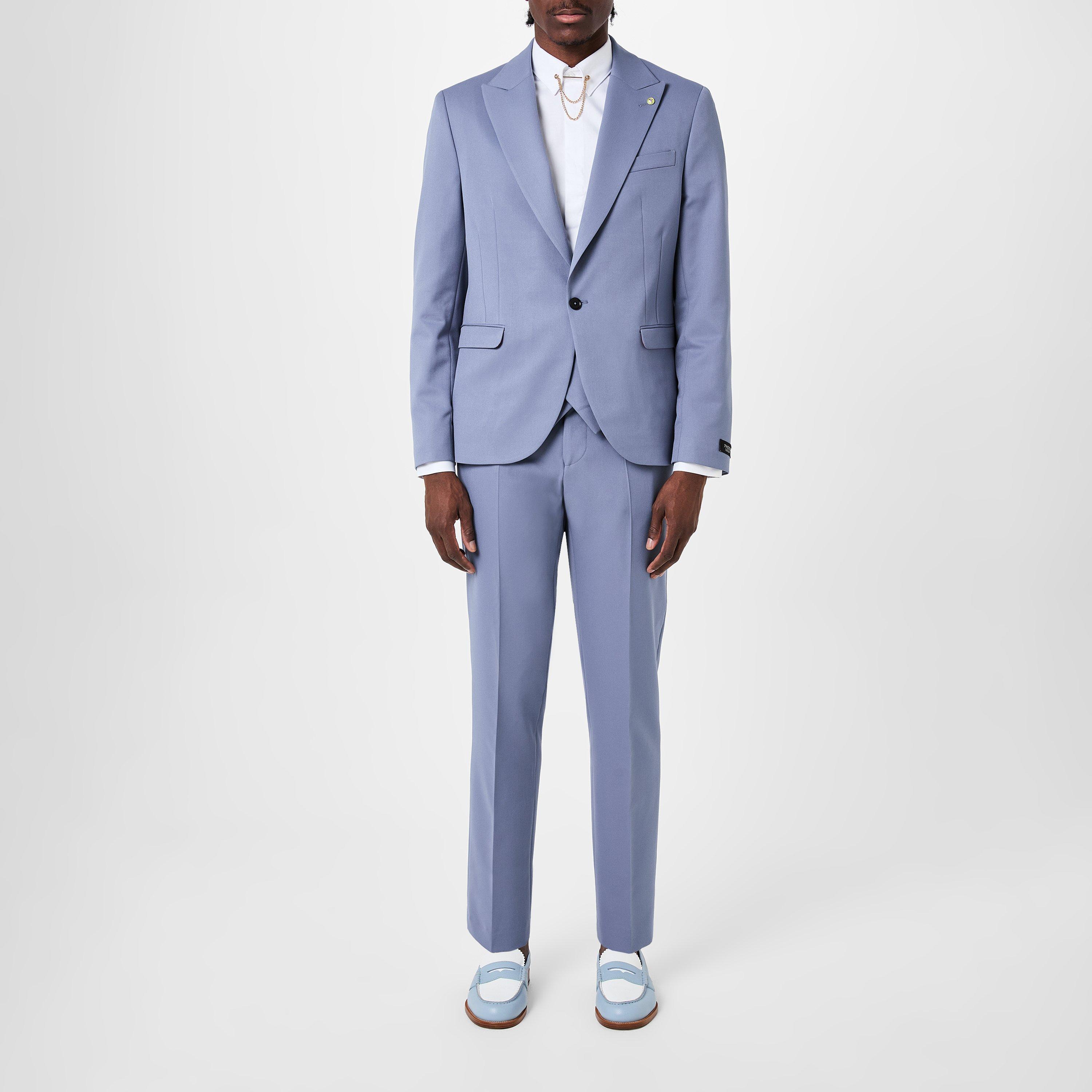 Cornflour Blue - Twisted Tailor - Buscott Slim Fit Suit Trouser - 8
