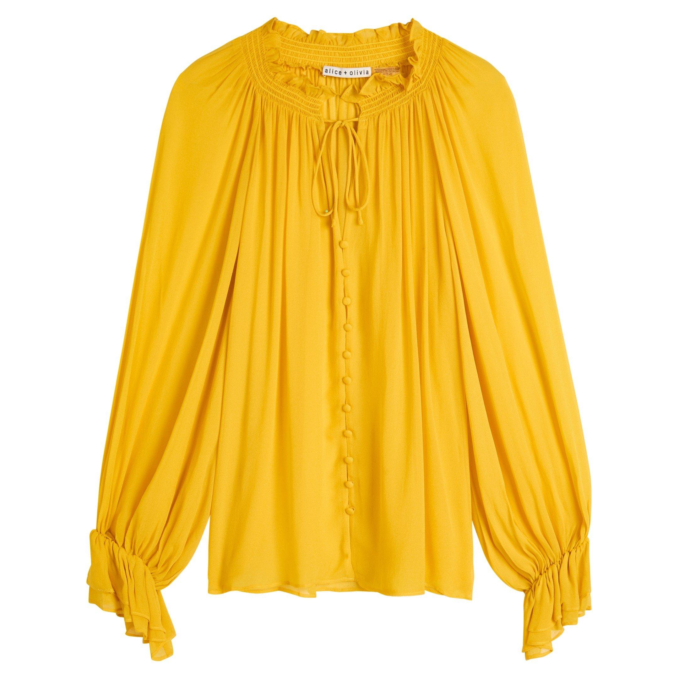 YELLOW - Alice And Olivia - B JOSEPHINE BLN SLV BLOUSE