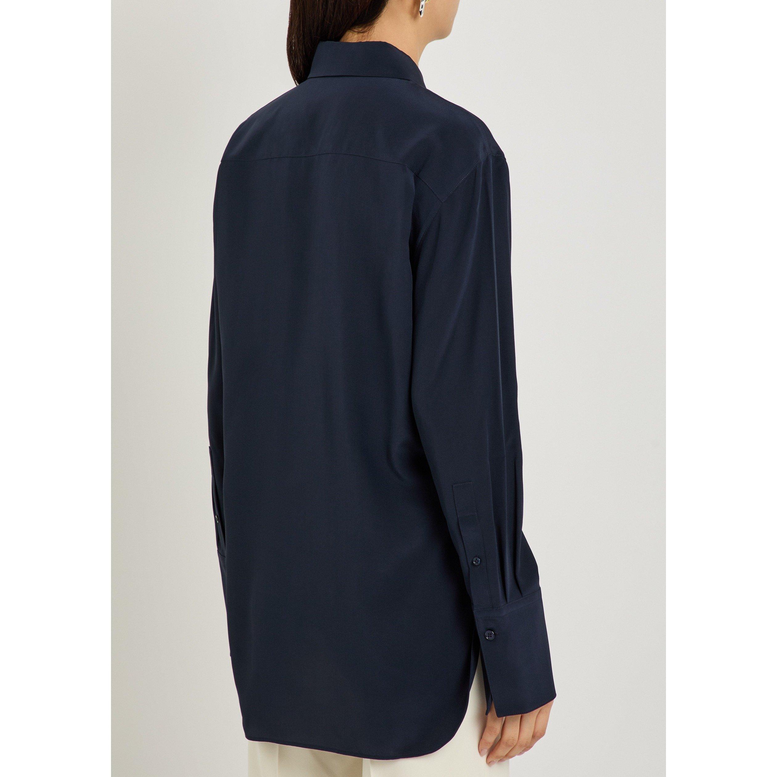 NAVY - Joseph - Women's Joe Silk Long-Sleeve Blouse - 3