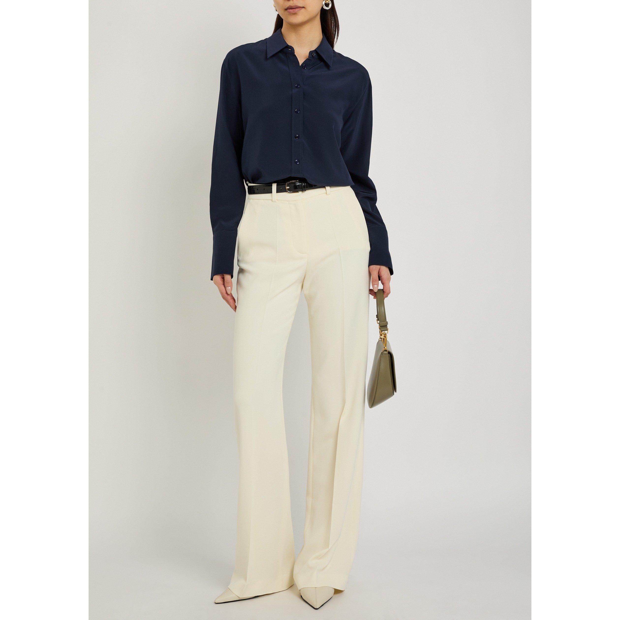 NAVY - Joseph - Women's Joe Silk Long-Sleeve Blouse - 5