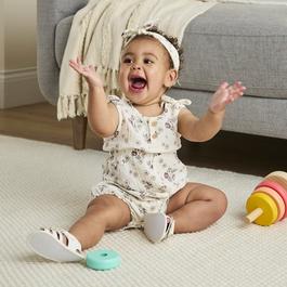 Hello World Baby Girl Floral Playsuit and Headband