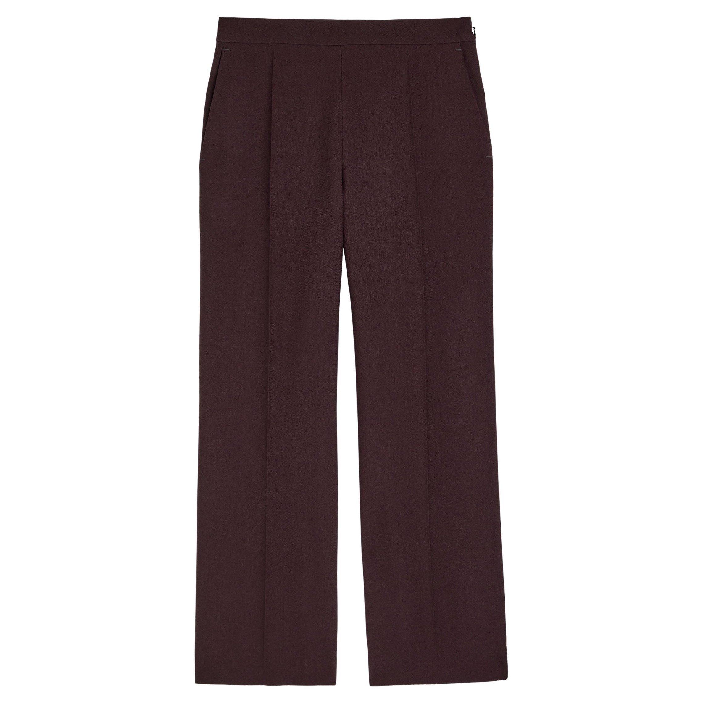 PURPLE - Chloe - Women's Wool High-Rise Straight-Leg Trousers - 1