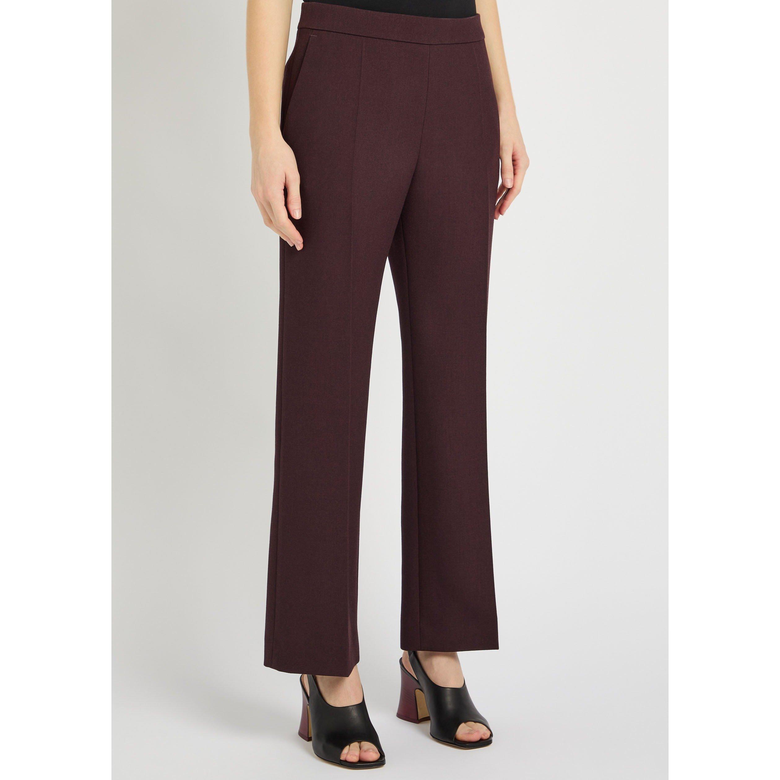 PURPLE - Chloe - Women's Wool High-Rise Straight-Leg Trousers - 2