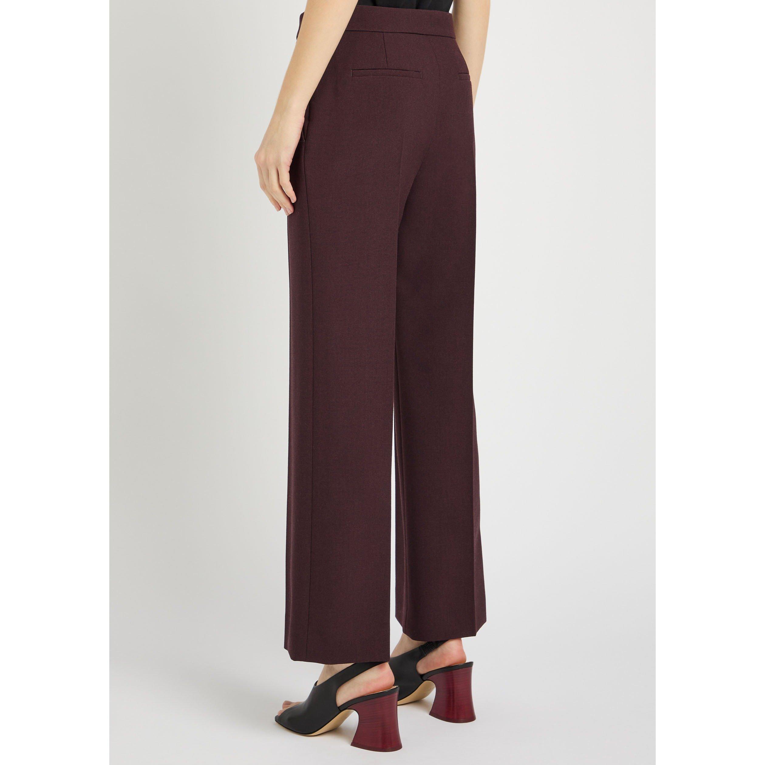 PURPLE - Chloe - Women's Wool High-Rise Straight-Leg Trousers - 3