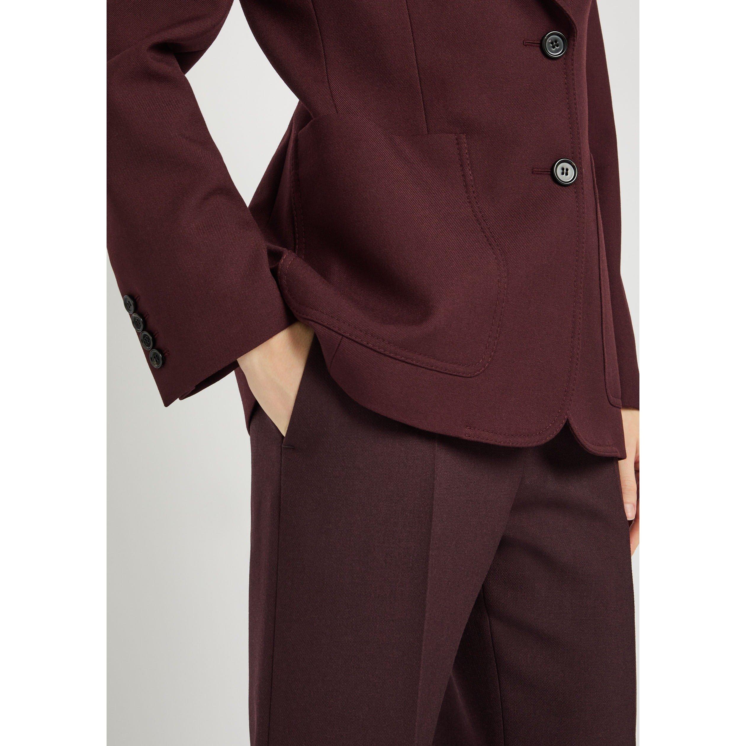 PURPLE - Chloe - Women's Wool High-Rise Straight-Leg Trousers - 4