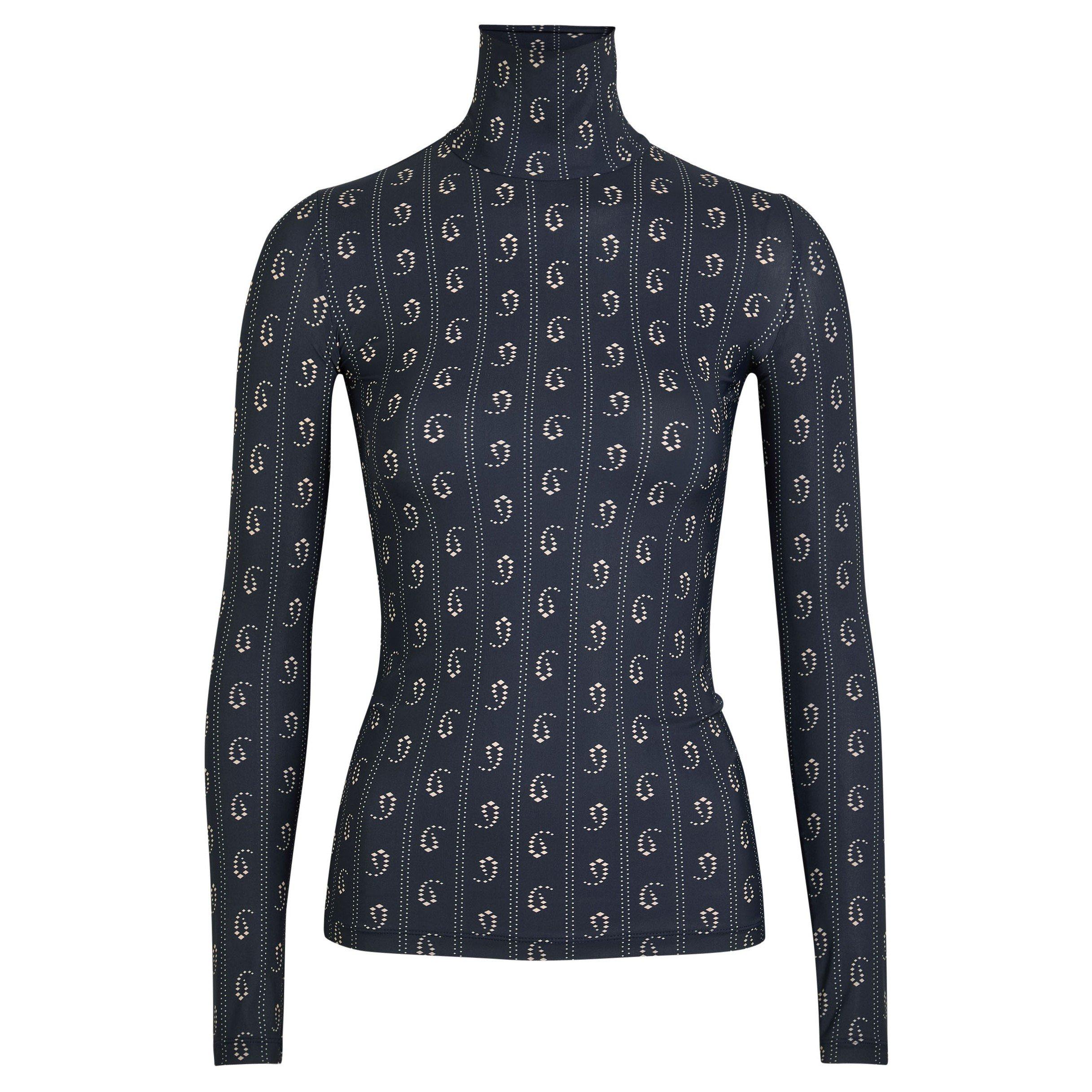 NAVY AND OTHER - Tory Burch - T JERSEY PRINTED TURTLE NK TOP