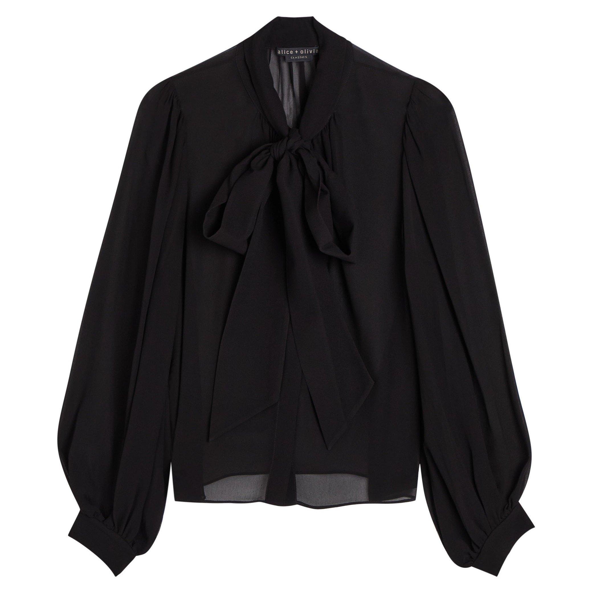 BLACK - Alice And Olivia - B BRENTLEY LS FT BLOUSE
