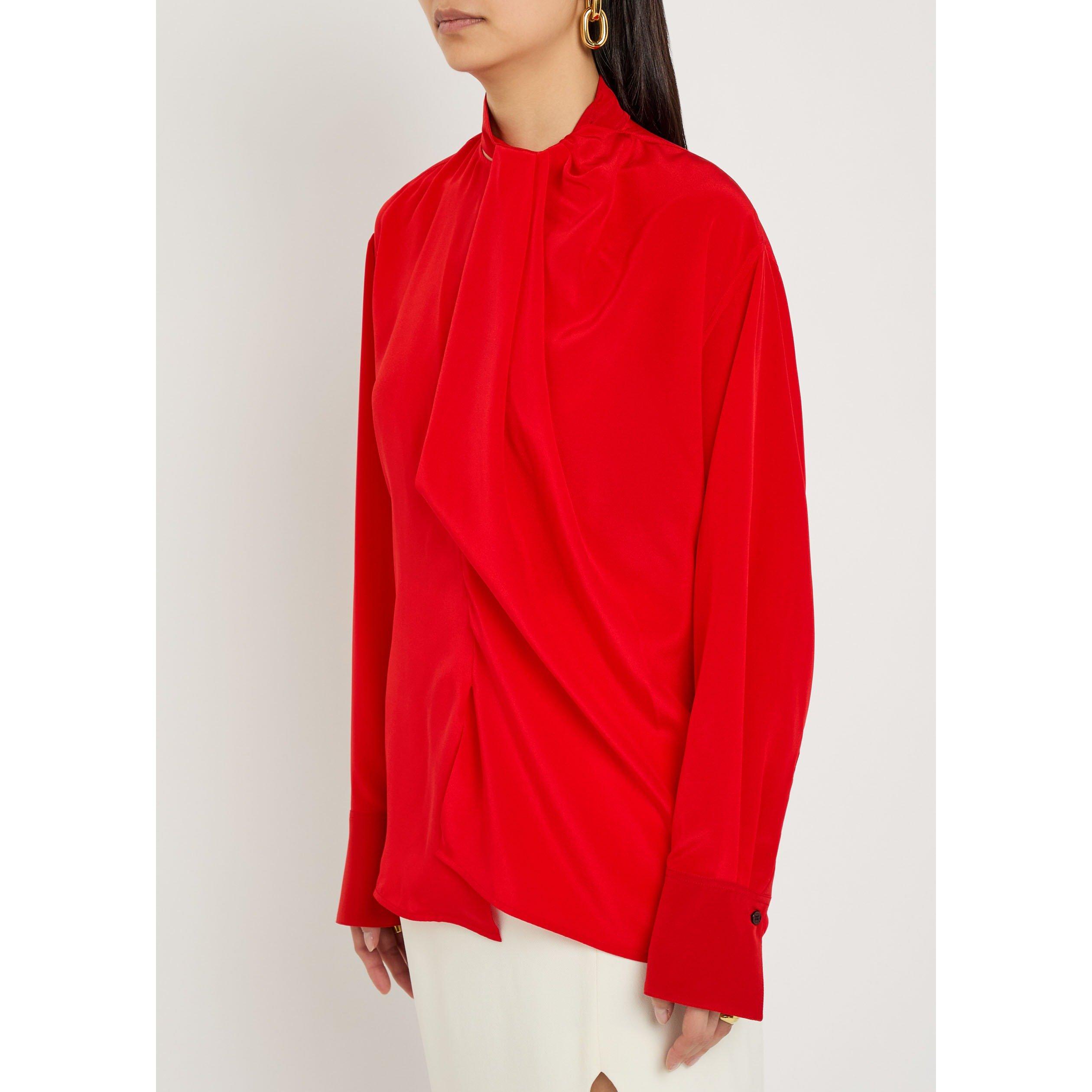 RED - Victoria Beckham - DRAPE DETAIL BLOUSE - 2