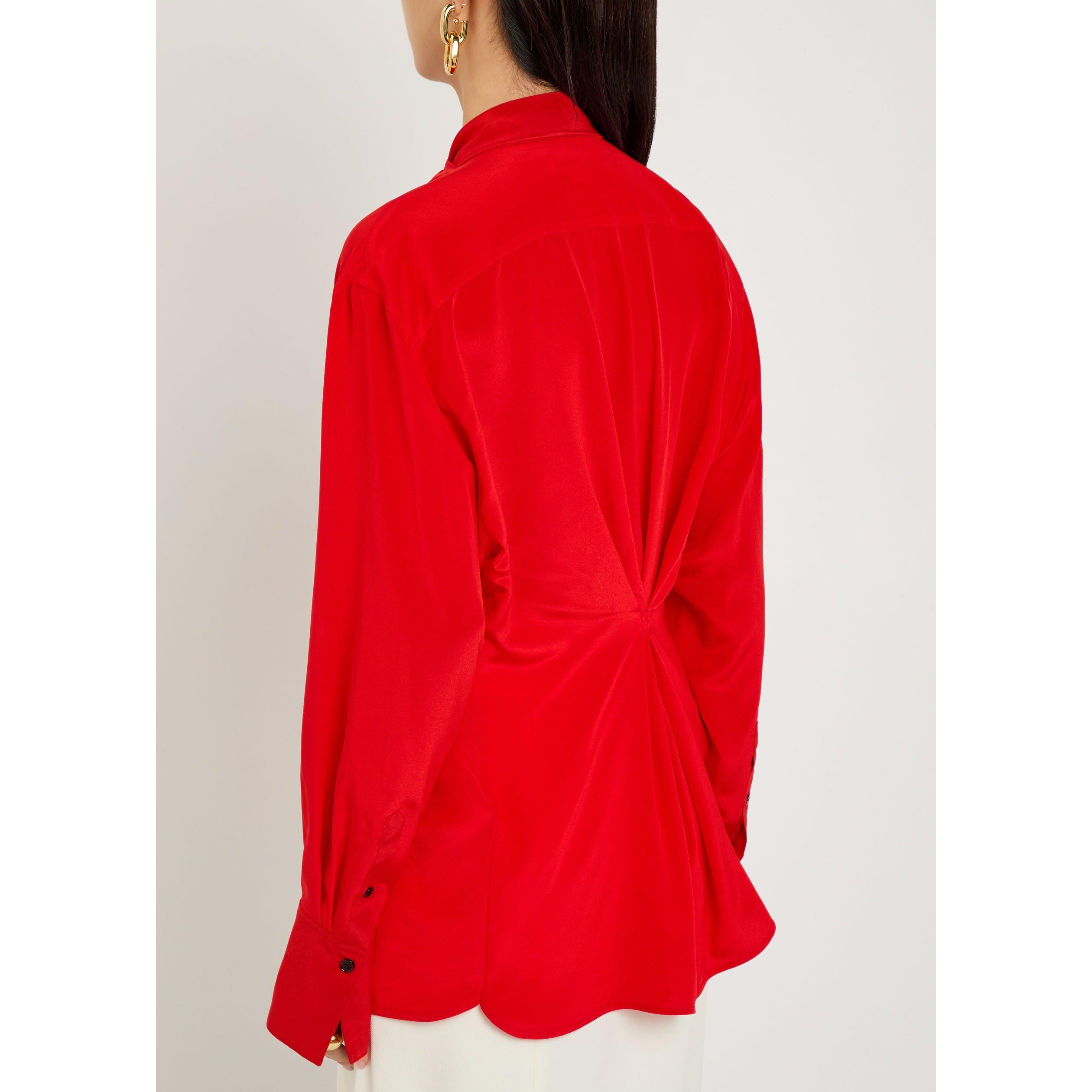 RED - Victoria Beckham - DRAPE DETAIL BLOUSE - 3