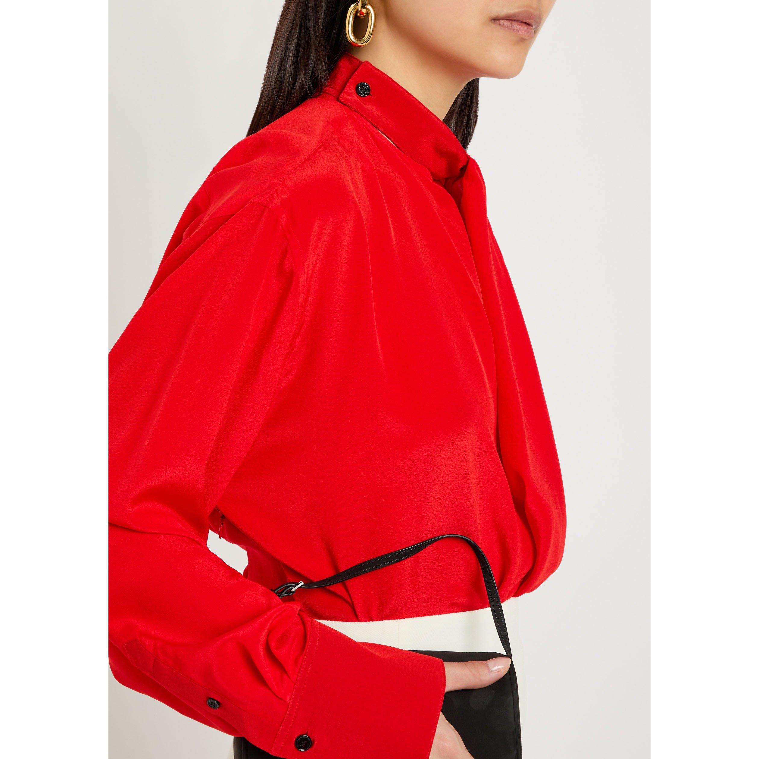 RED - Victoria Beckham - DRAPE DETAIL BLOUSE - 4