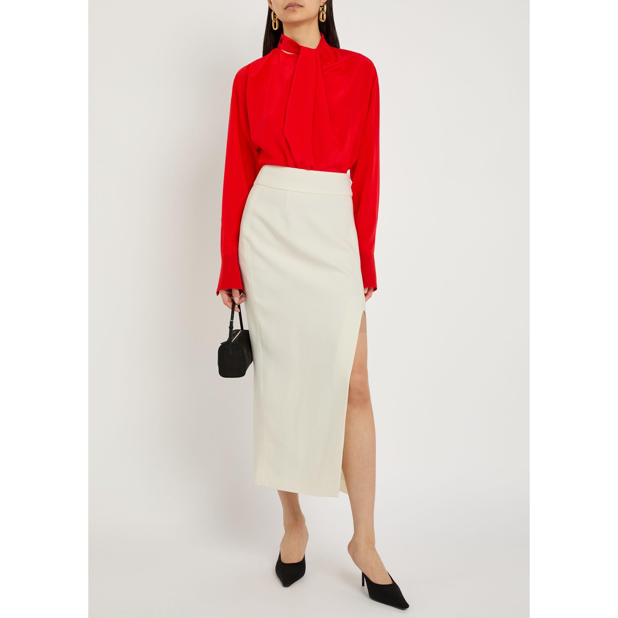RED - Victoria Beckham - DRAPE DETAIL BLOUSE - 5