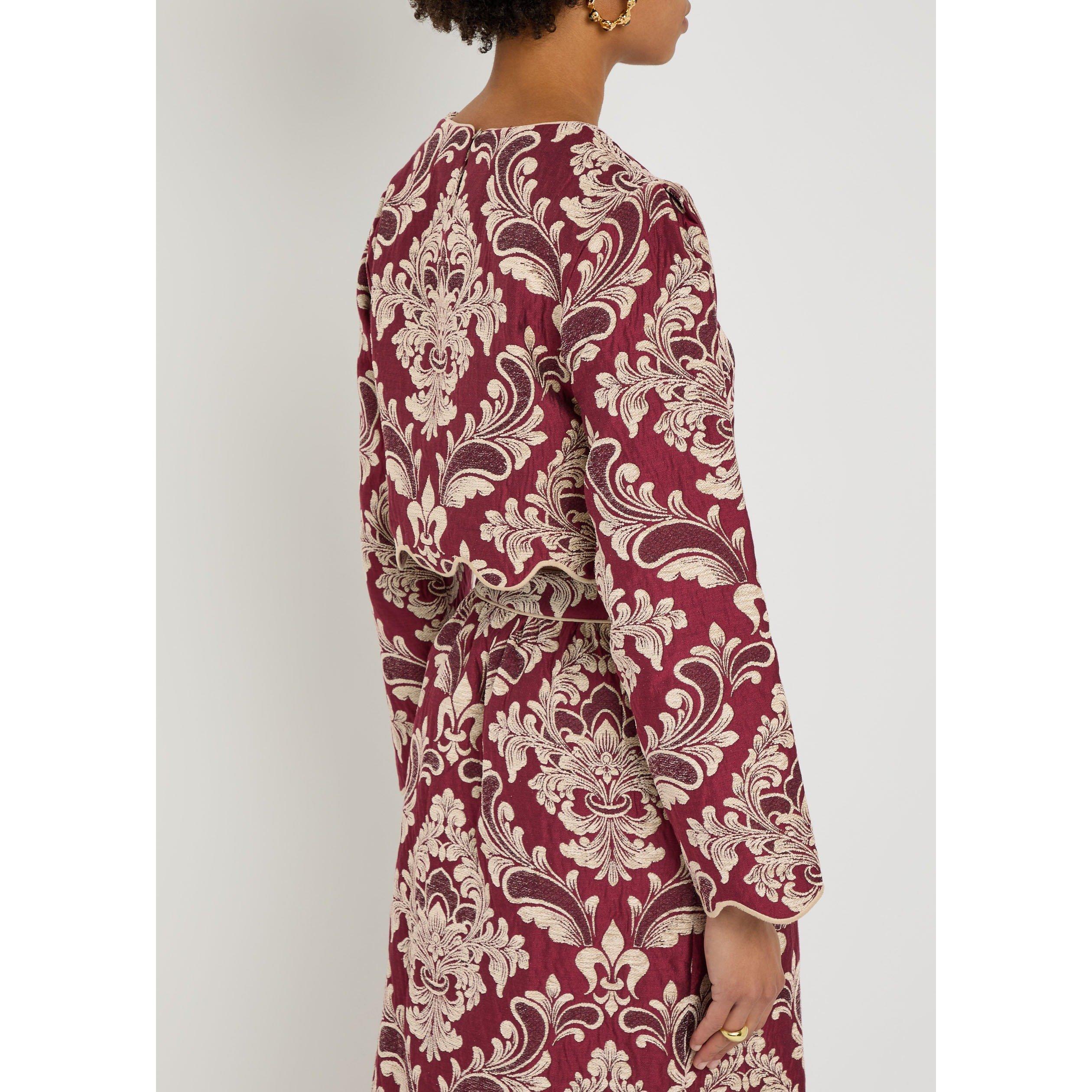 RED AND OTHER - FARM Rio - Women's Jacquard Waves Long-Sleeve Oversized-Fit Blouse - 3