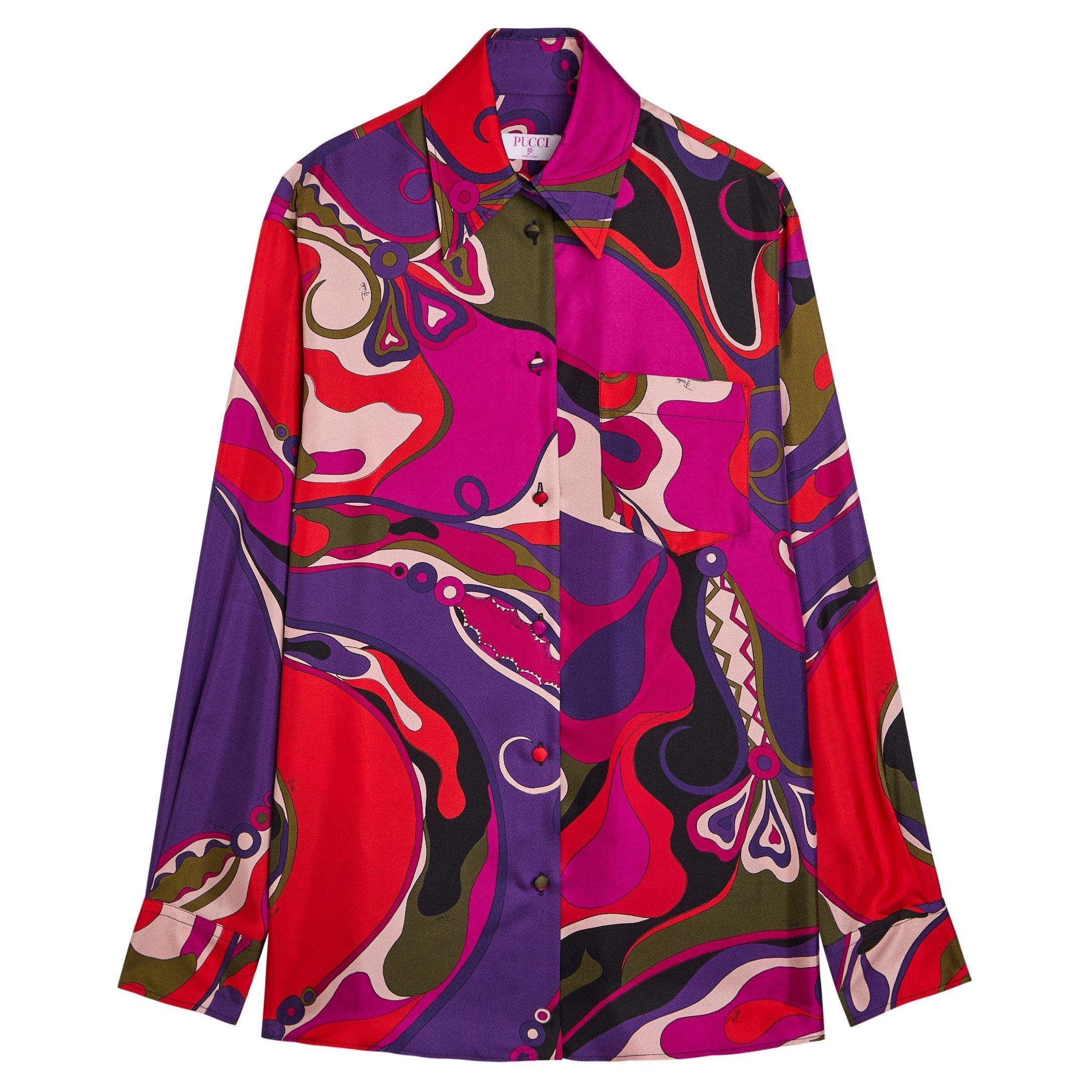 MULTICOLOURED 1 - PUCCI - Women's Long-Sleeve Printed Silk Blouse - 1