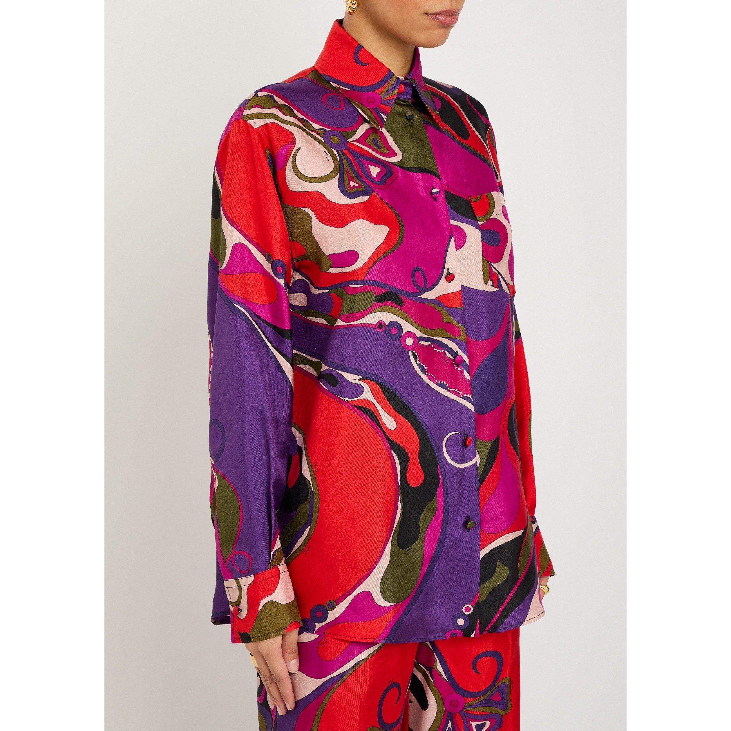MULTICOLOURED 1 - PUCCI - Women's Long-Sleeve Printed Silk Blouse - 2
