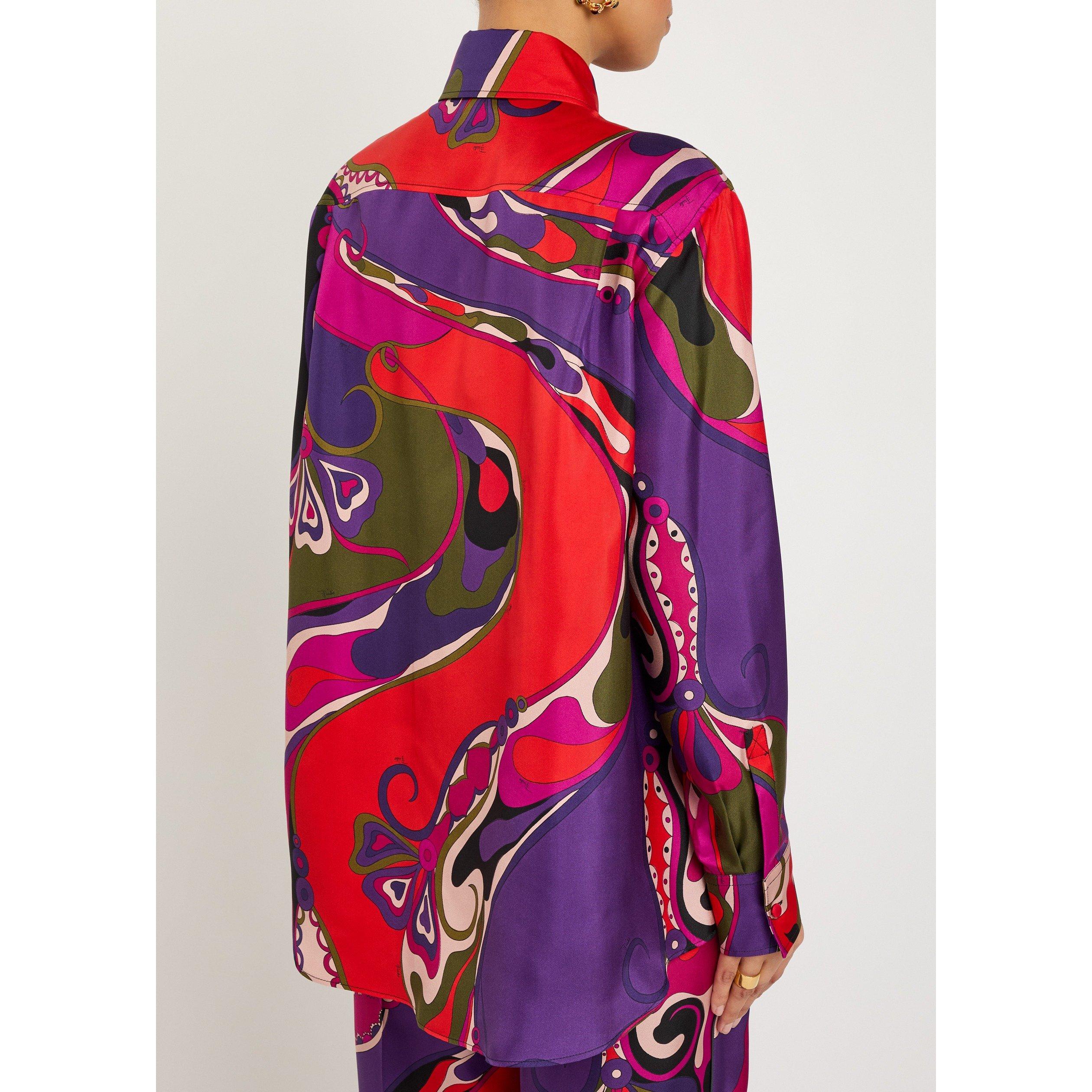MULTICOLOURED 1 - PUCCI - Women's Long-Sleeve Printed Silk Blouse - 3