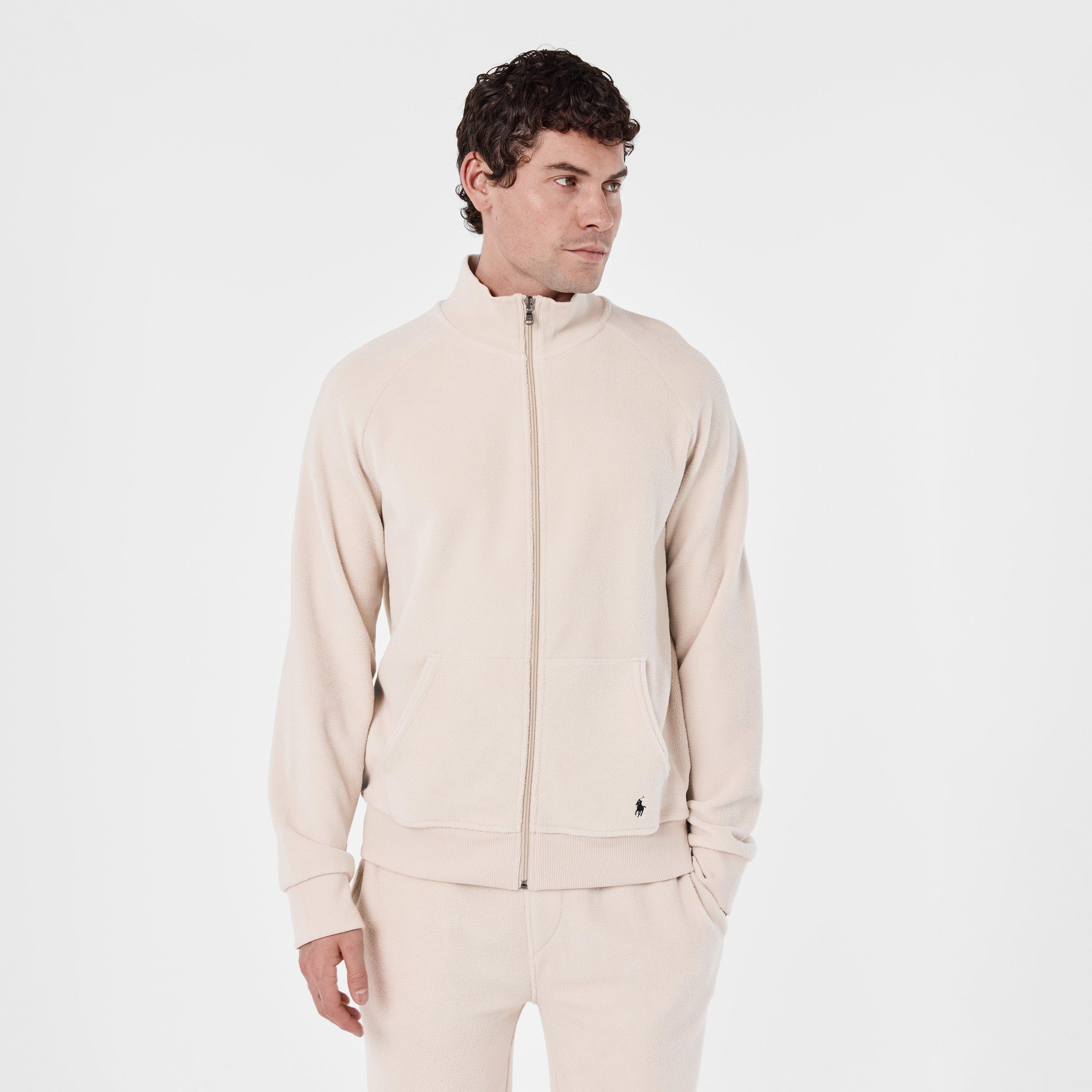 Khaki Stone - Polo Ralph Lauren - Lounge Full-Zip Mock Neck Top - 3