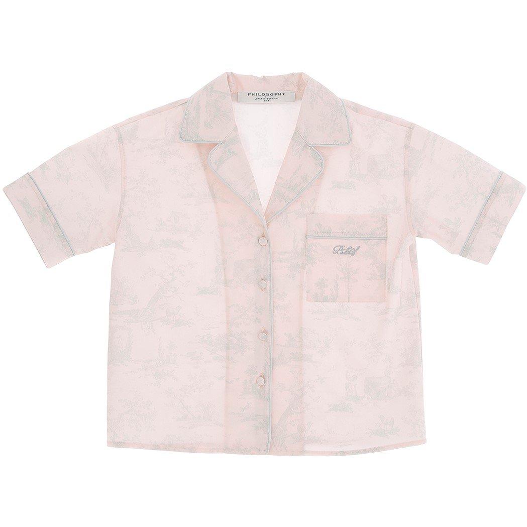 Rosa Grigio - Philosophy - Kids' Short-Sleeve Patterned Shirt