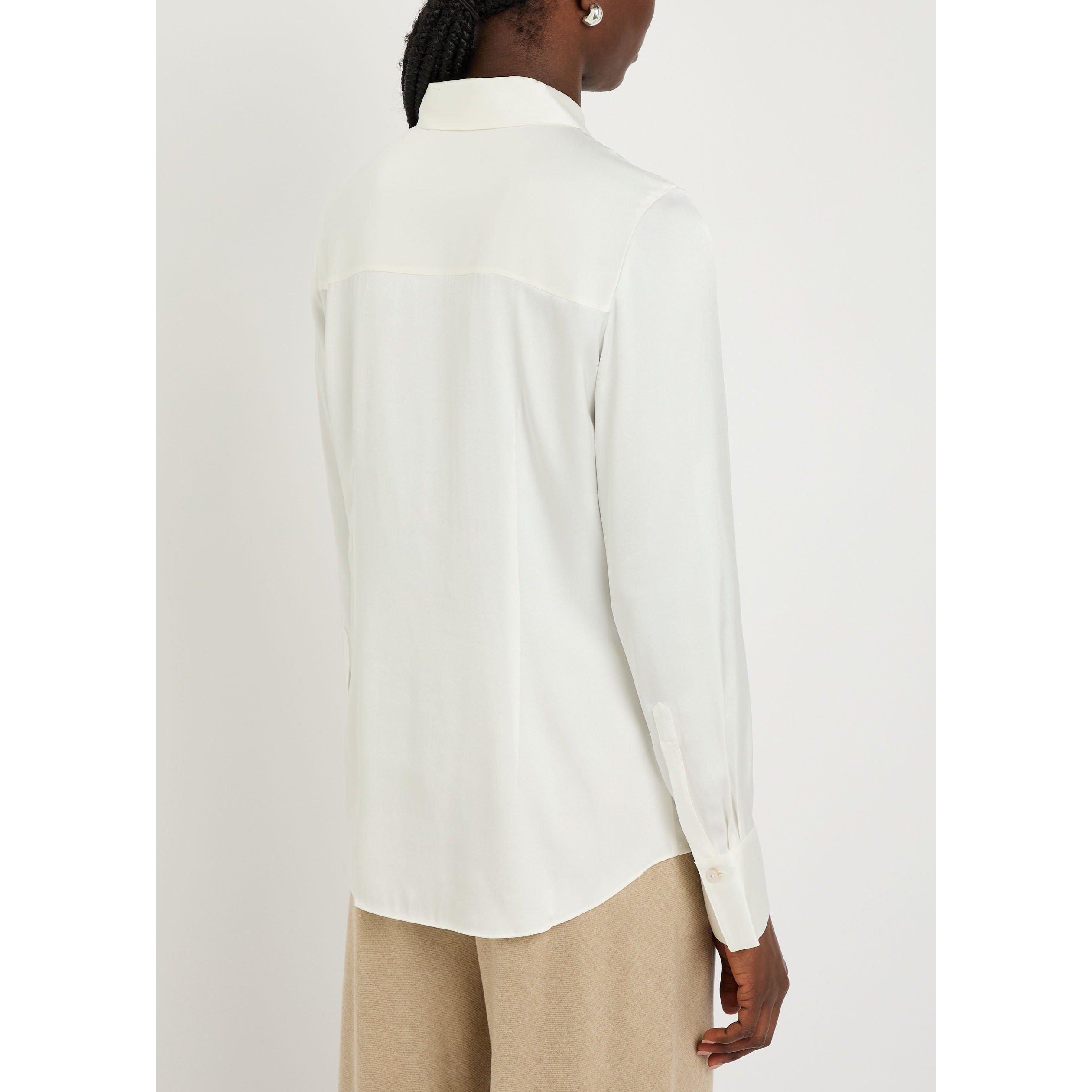 OFF WHITE - Vince - Women's Silk Long-Sleeve Slim-Fit Blouse - 3