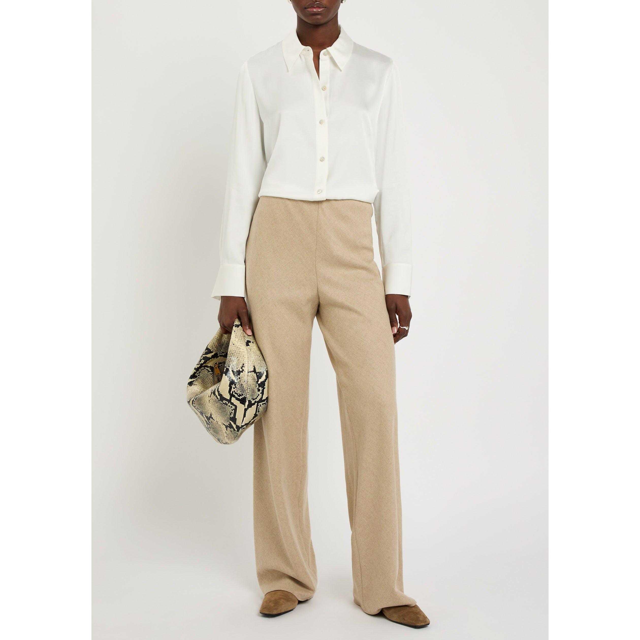 OFF WHITE - Vince - Women's Silk Long-Sleeve Slim-Fit Blouse - 5
