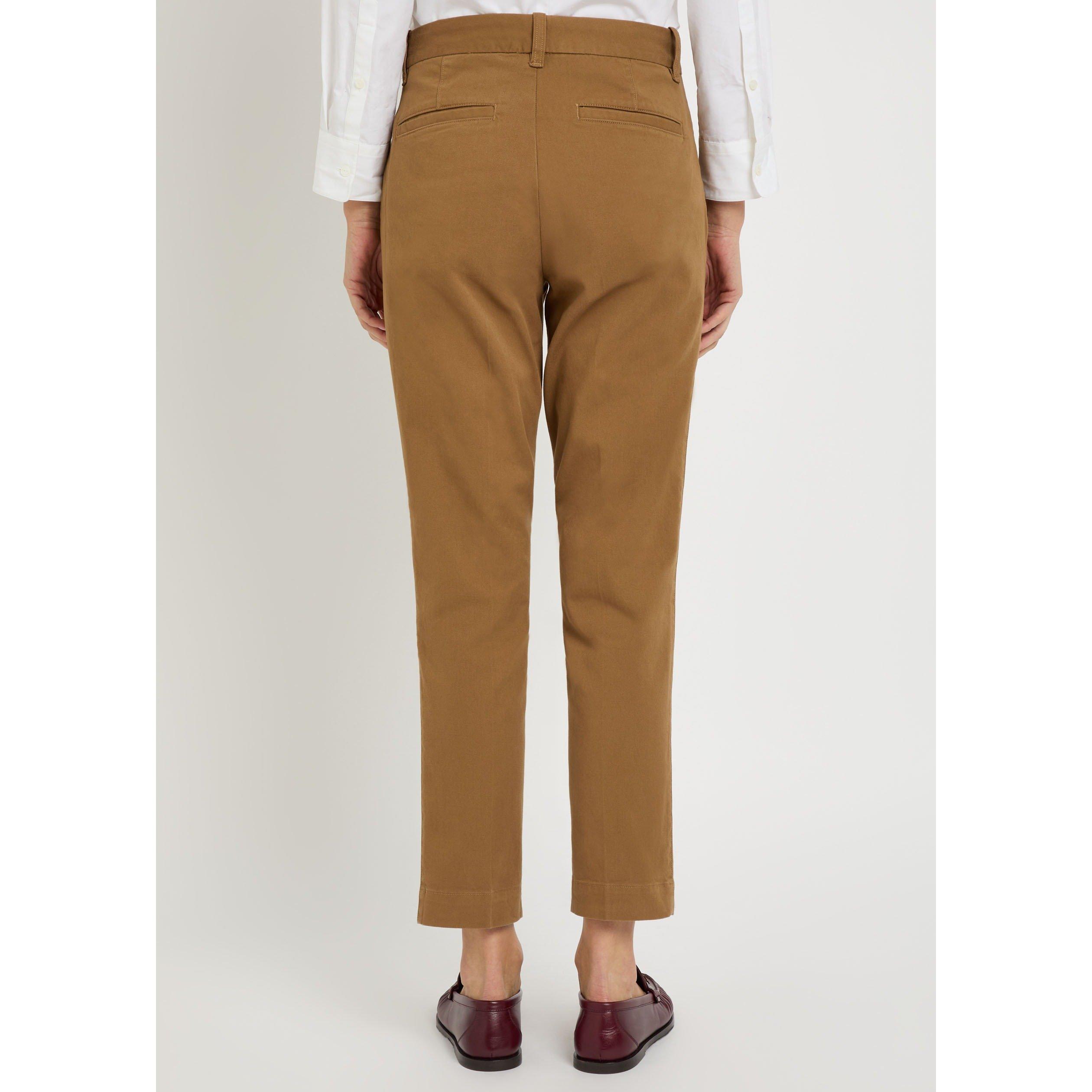 KHAKI - Polo Ralph Lauren - Women's Cotton Straight Leg Trousers - 3