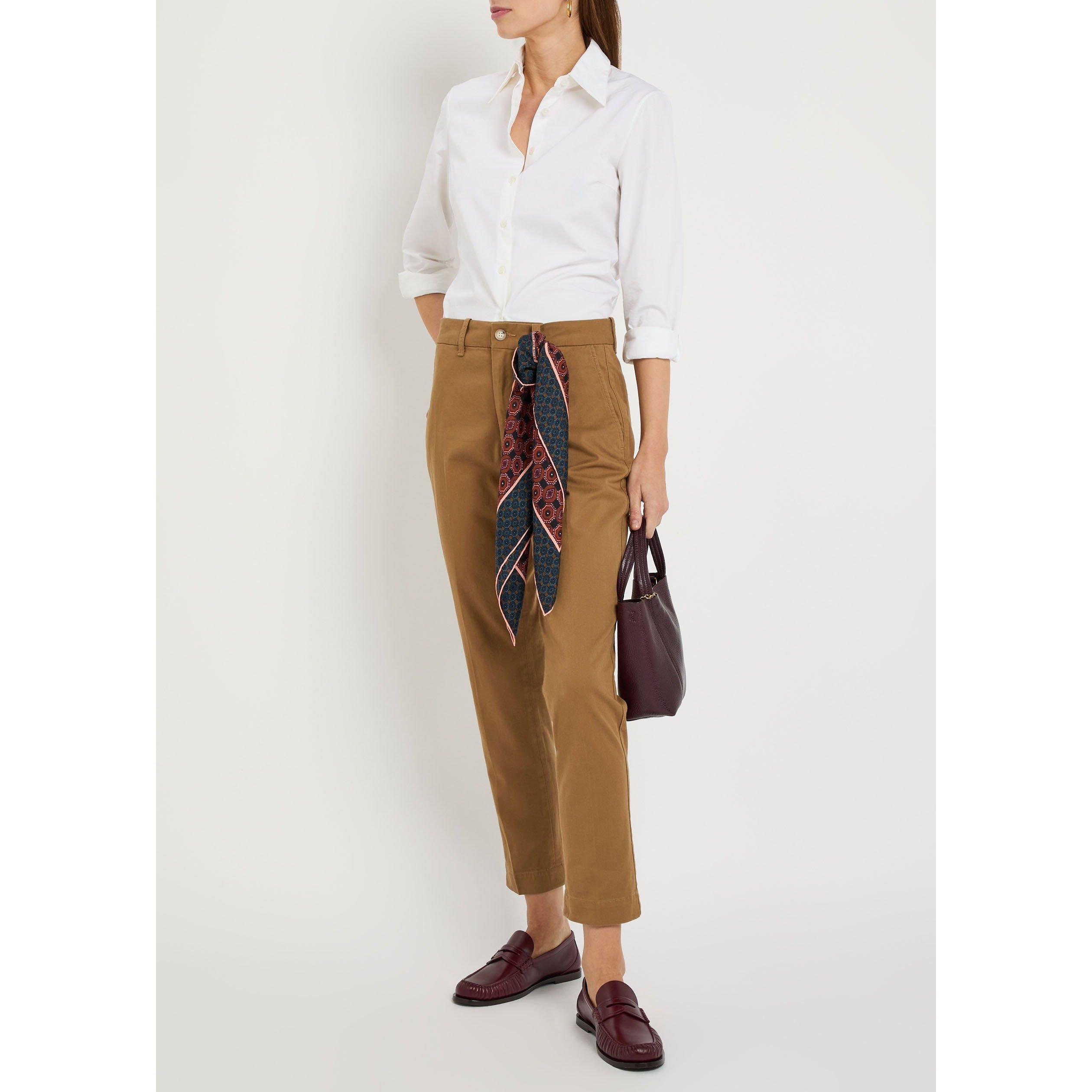 KHAKI - Polo Ralph Lauren - Women's Cotton Straight Leg Trousers - 5