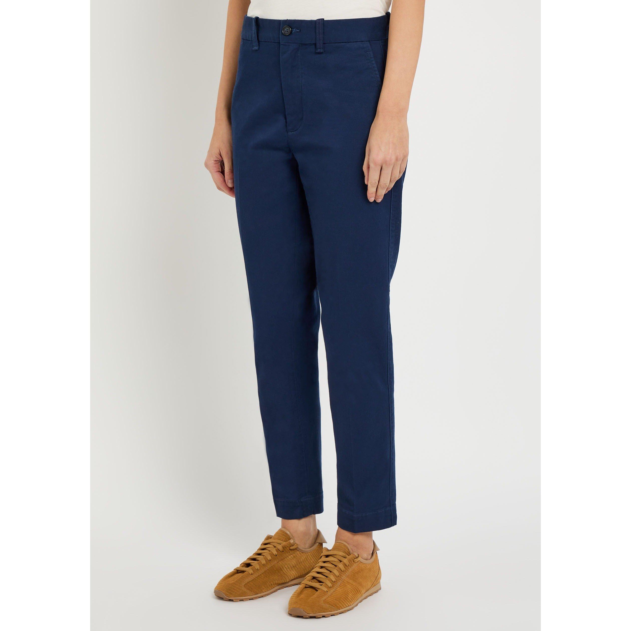 NAVY - Polo Ralph Lauren - Women's Straight Leg Cotton Trousers - 2