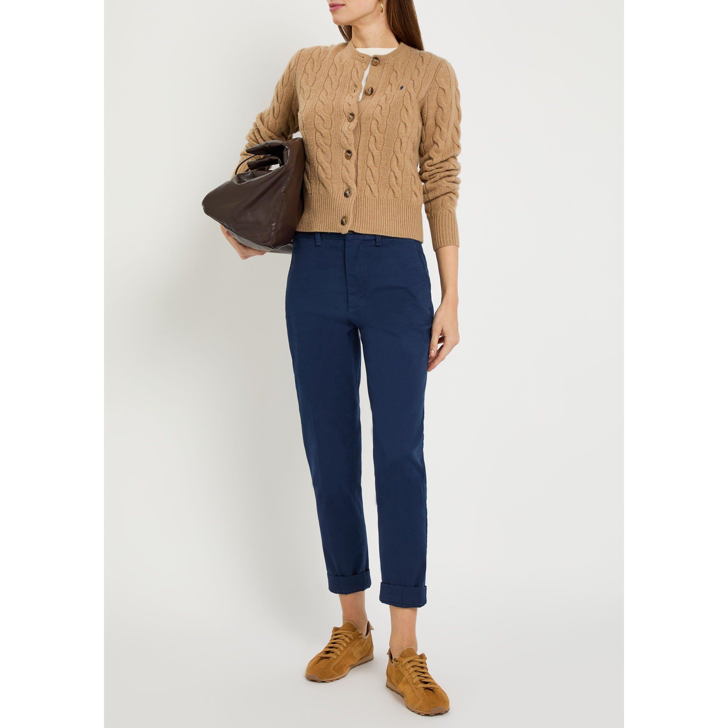 NAVY - Polo Ralph Lauren - Women's Straight Leg Cotton Trousers - 5