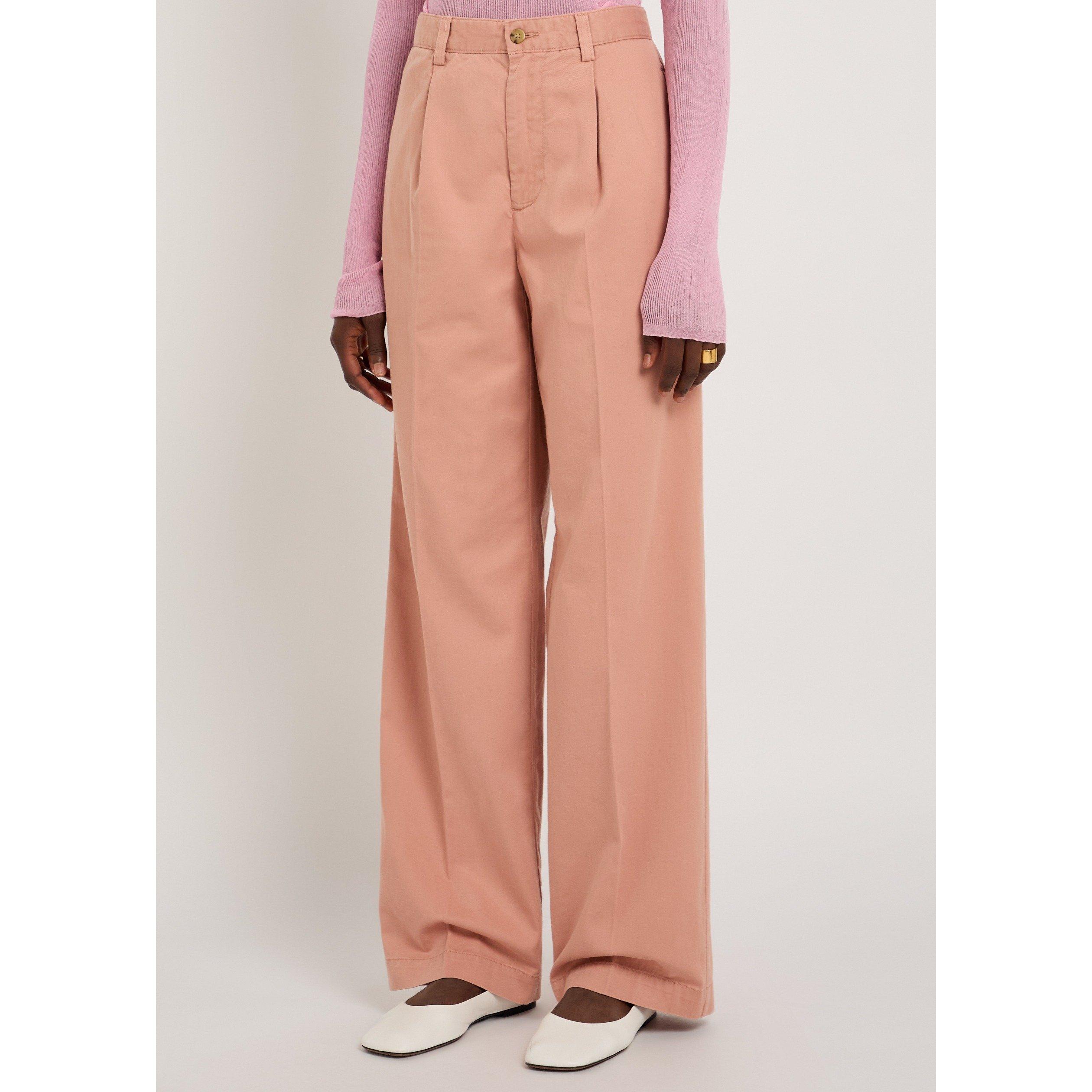 LIGHT PINK - Polo Ralph Lauren - Women's Cotton Relaxed-Fit Straight Trousers - 2