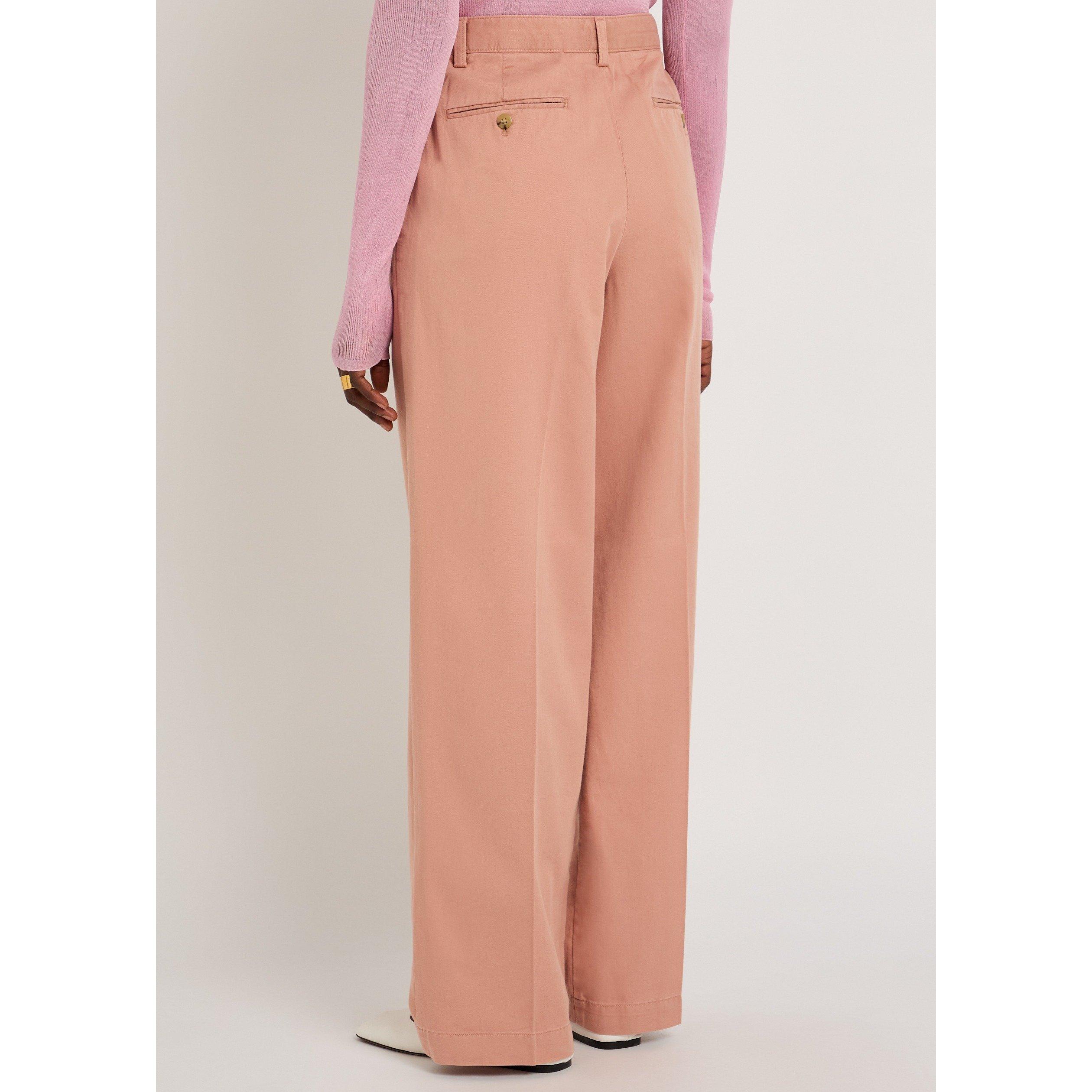 LIGHT PINK - Polo Ralph Lauren - Women's Cotton Relaxed-Fit Straight Trousers - 3