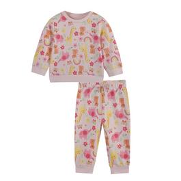 Hello World Studio Baby Girl Jungle Print Jog Set Pink