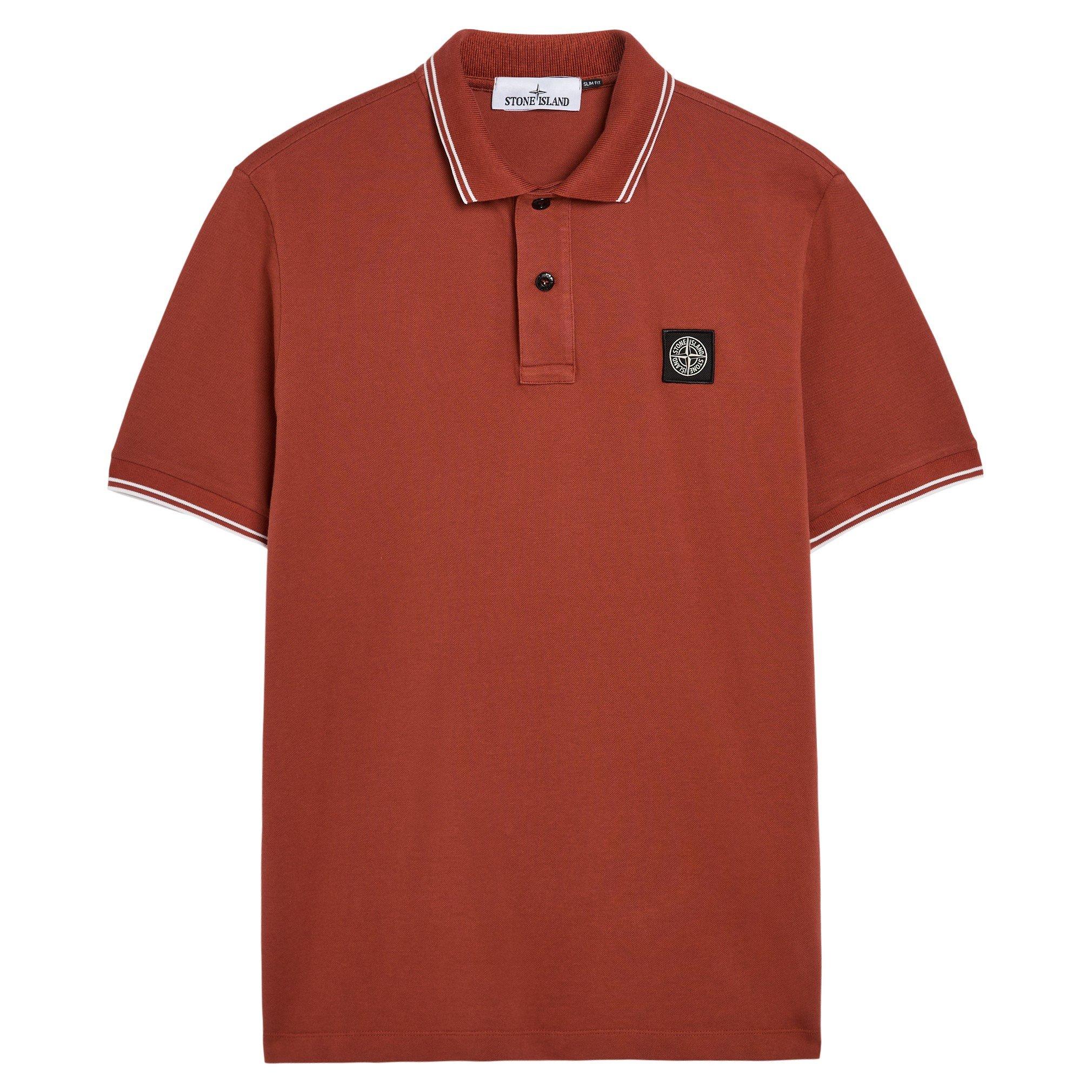 RED - Stone Island - SI SS PIQUE POLO TIPPED