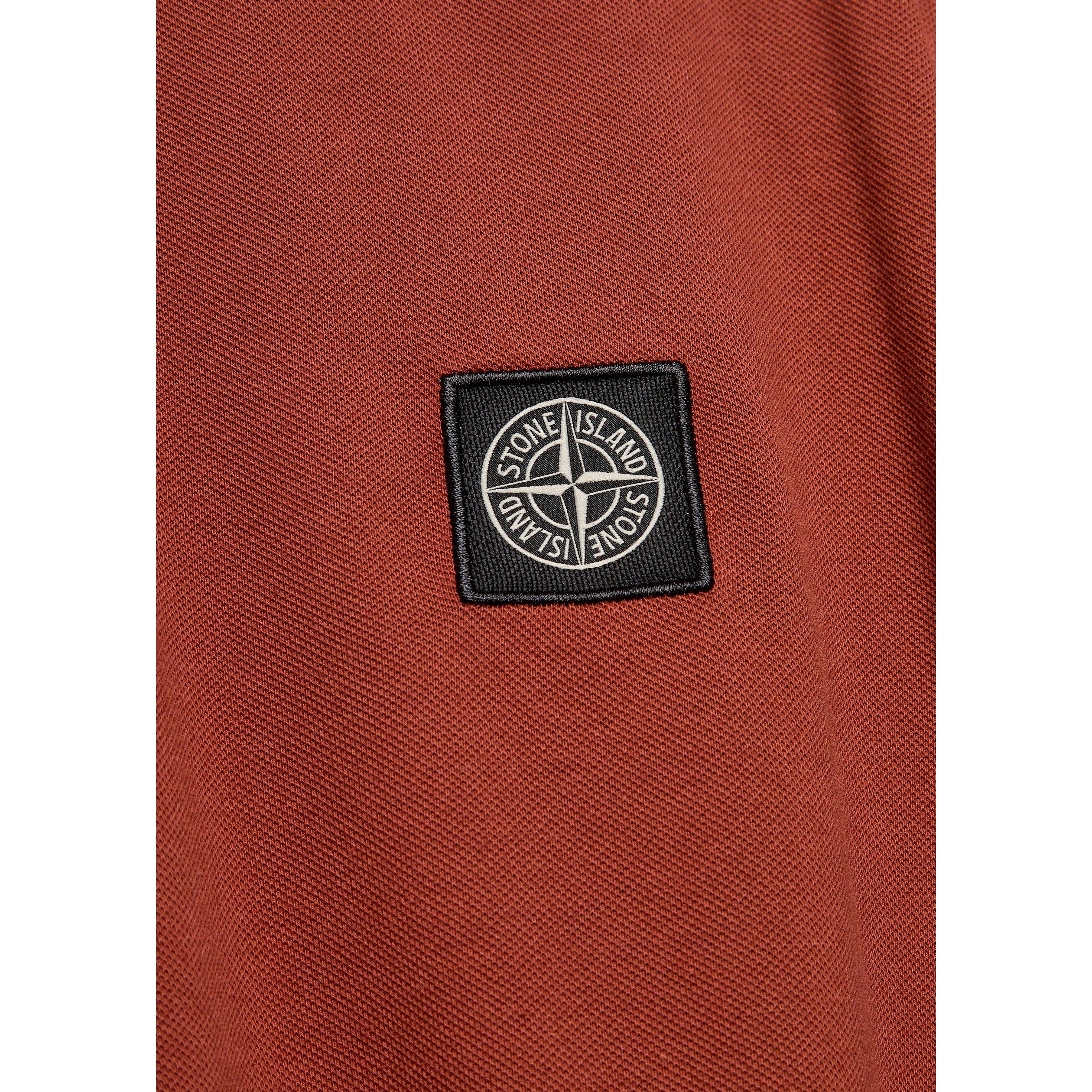RED - Stone Island - Men's Short-Sleeve Tipped Cotton Slim-Fit Polo Shirt - 4