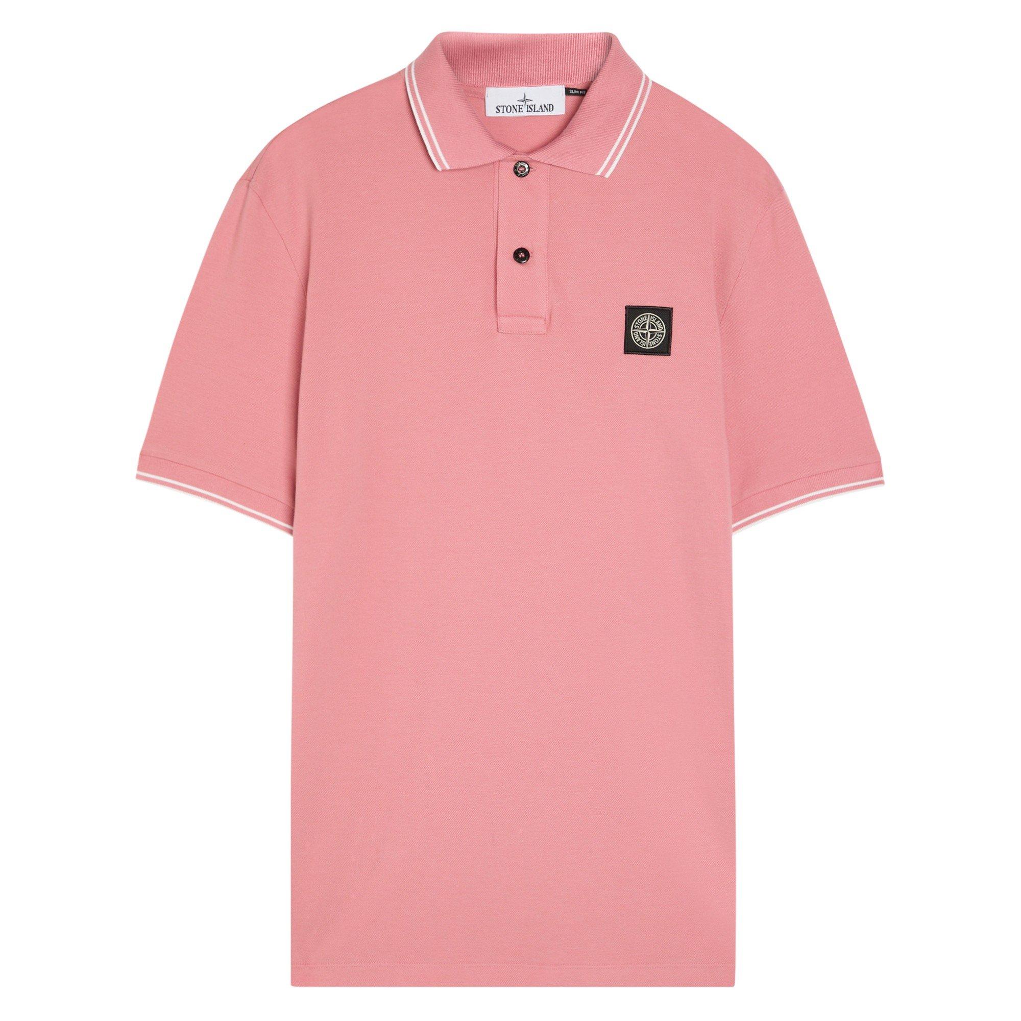 PINK - Stone Island - SI SS PIQUE POLO TIPPED