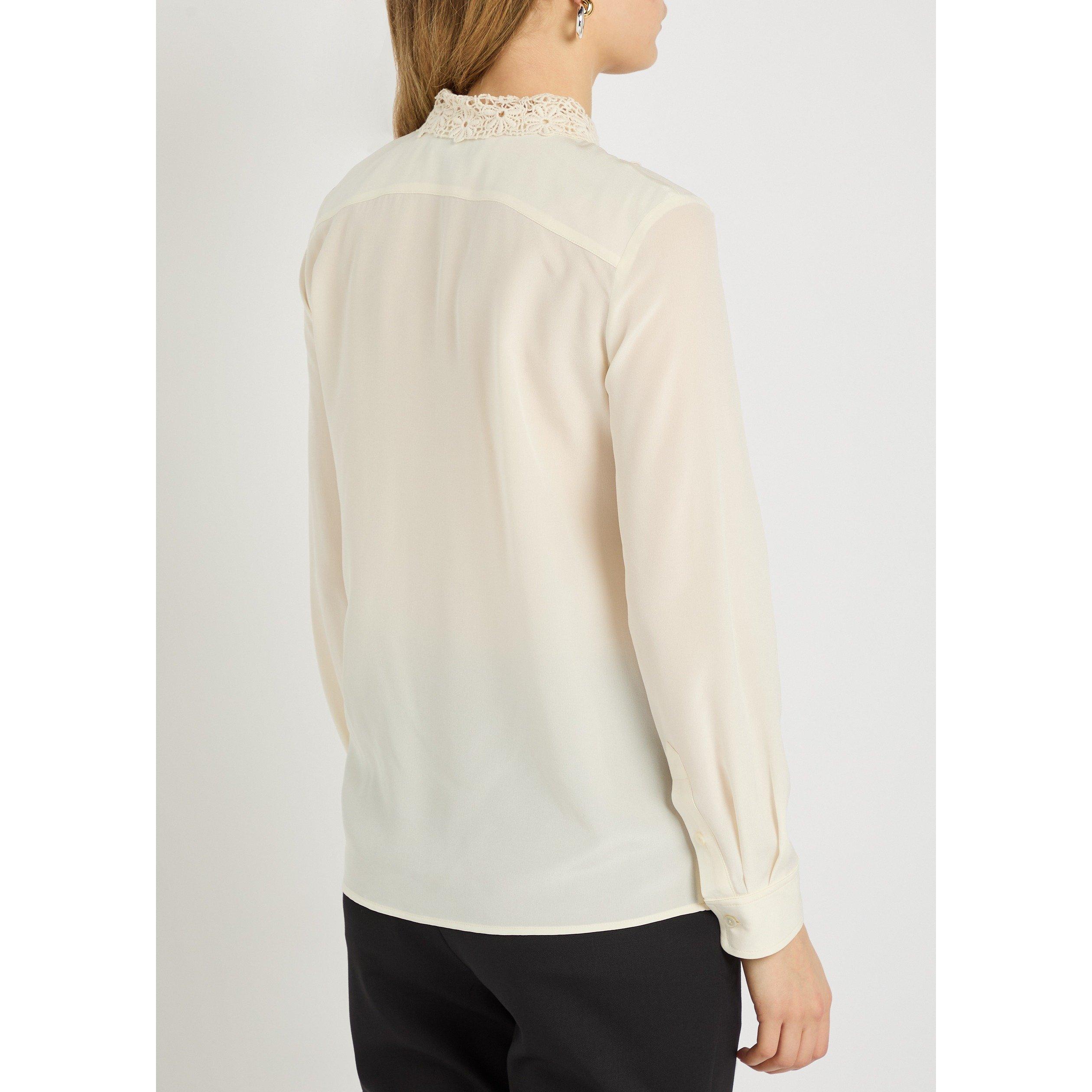 IVORY - Nili Lotan - ZOLA LACE/SILK SHIRT - 3