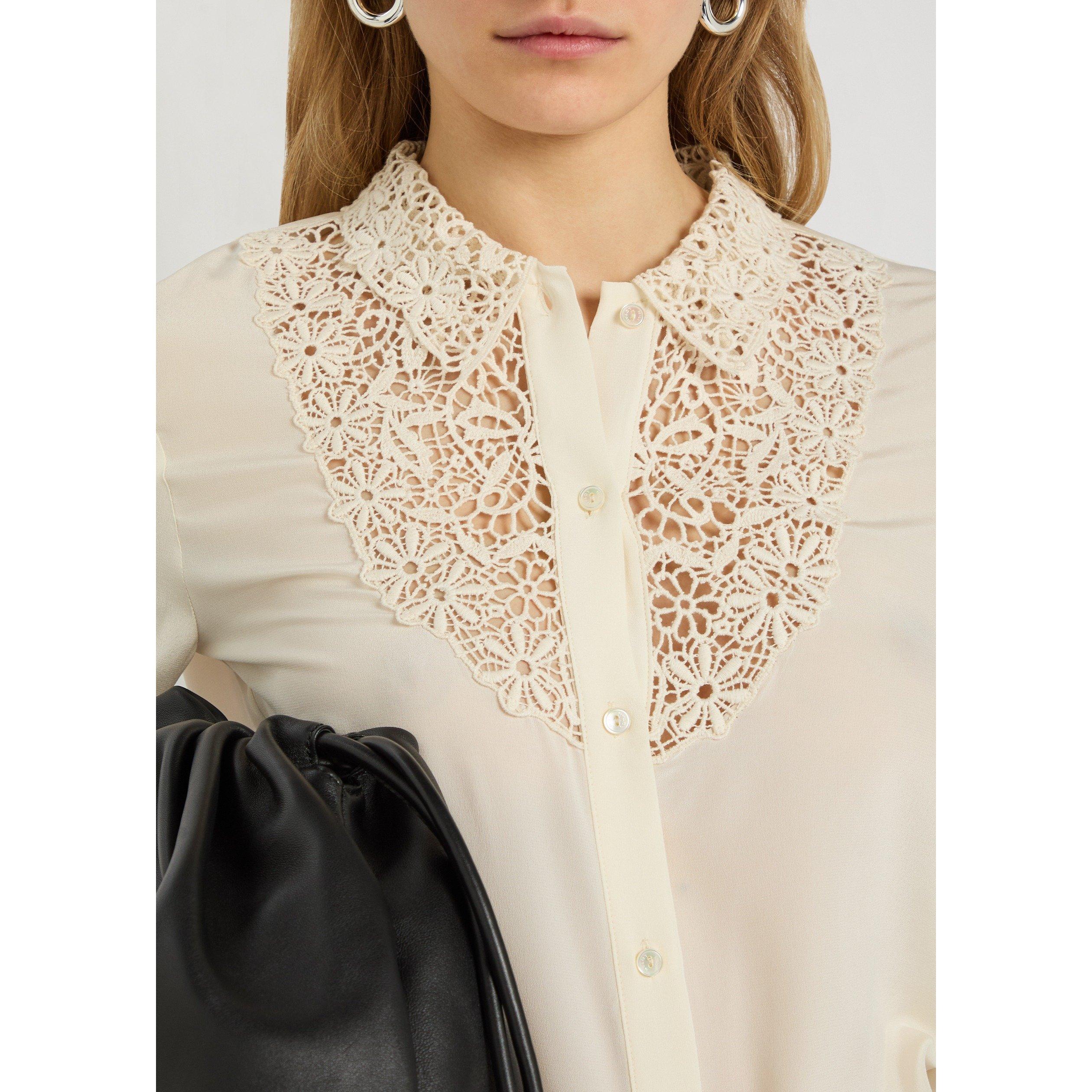 IVORY - Nili Lotan - ZOLA LACE/SILK SHIRT - 4