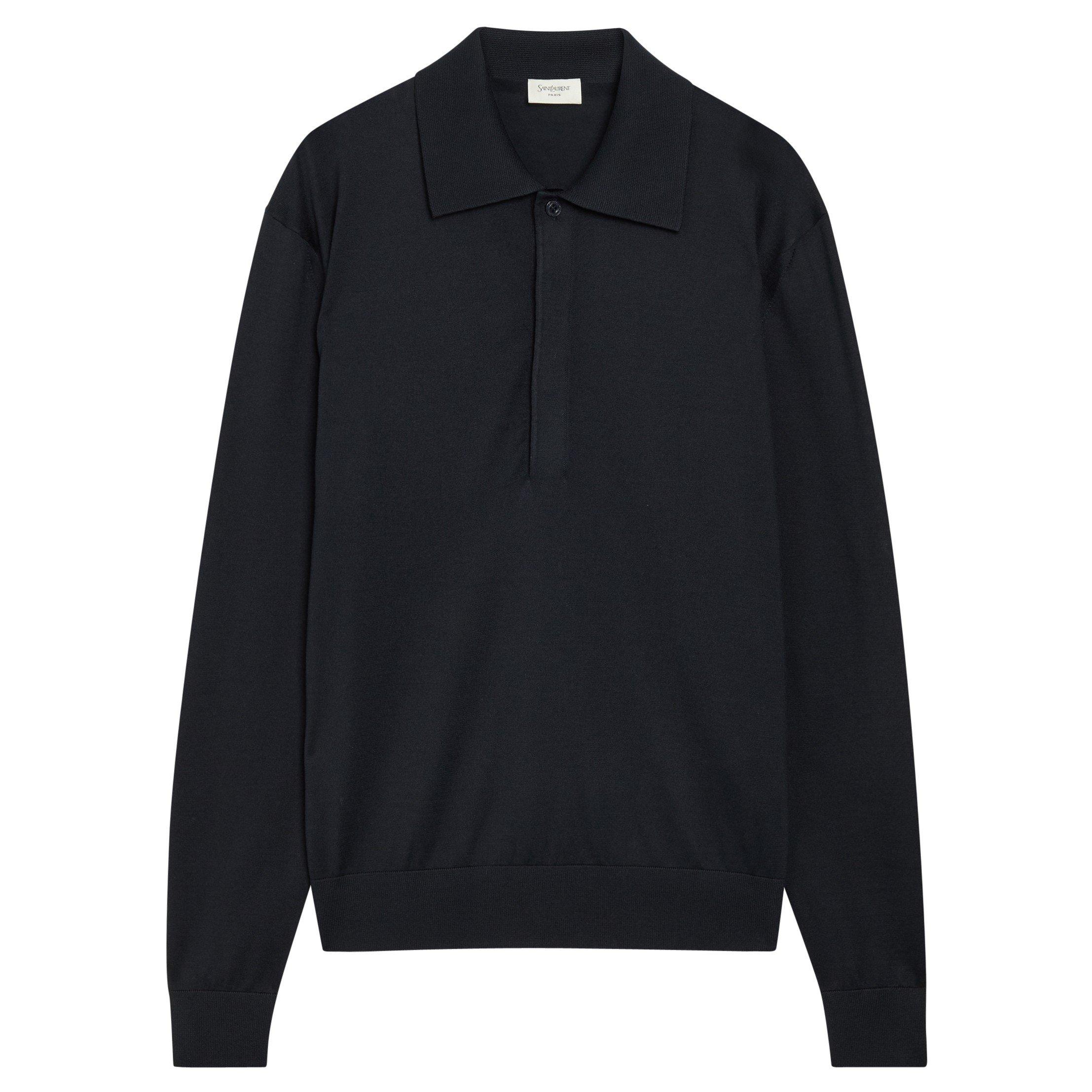 DARK BLUE - Saint Laurent - YSL POLO MANCHES LONGUES - 1