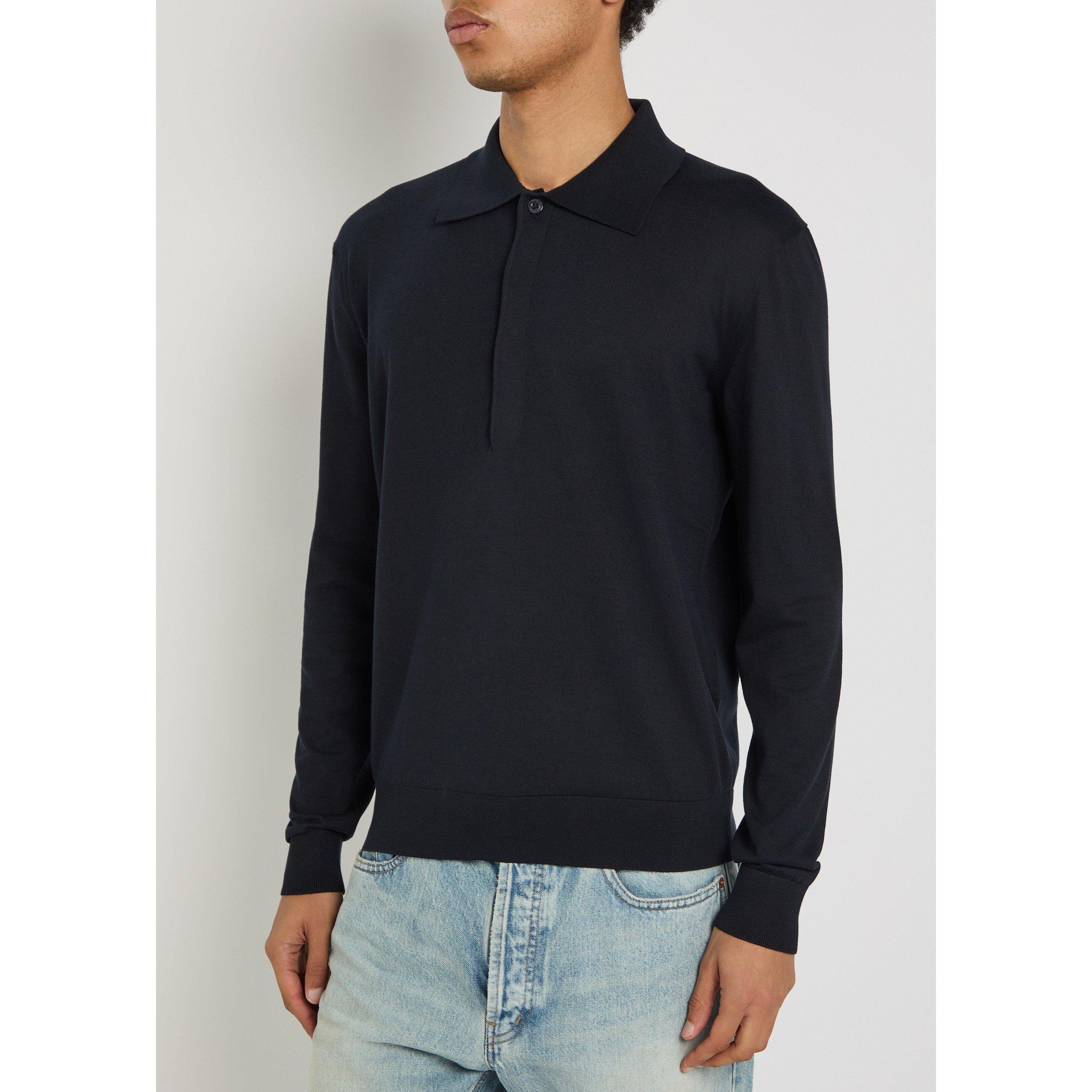 DARK BLUE - Saint Laurent - YSL POLO MANCHES LONGUES - 2